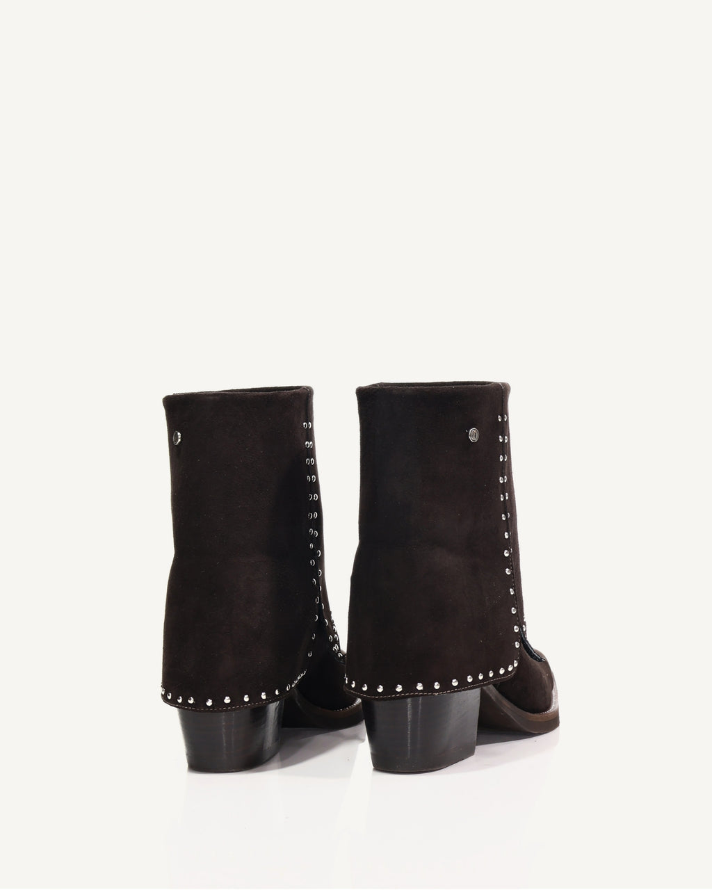 Botines en Doble Capa de Cuero Gamuza con Taches Albania Chocolate - Antonina