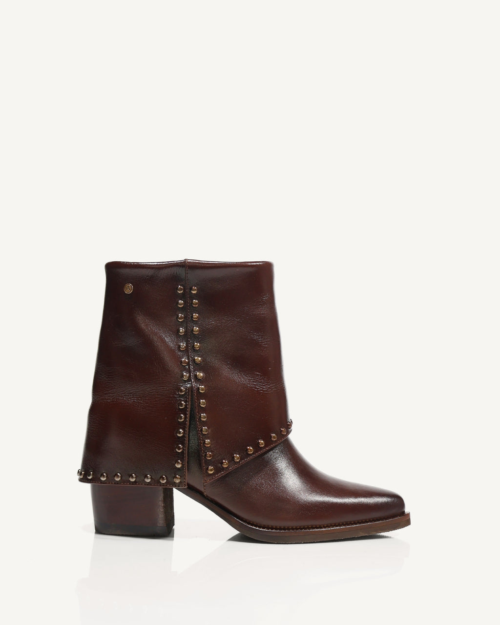 Botines en Doble Capa de Cuero con Taches Albania Sangría