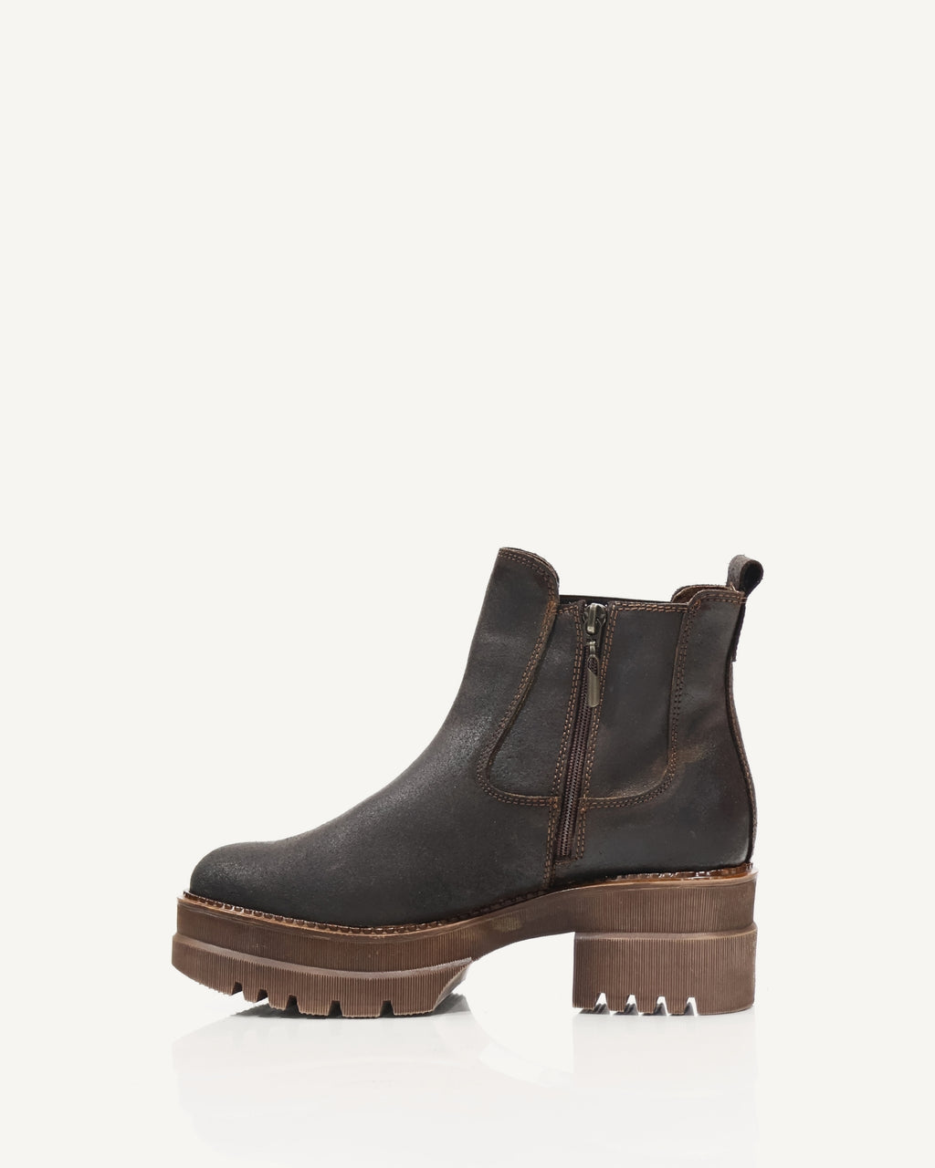 Botines en Cuero Carnaza Amalia Chocolate