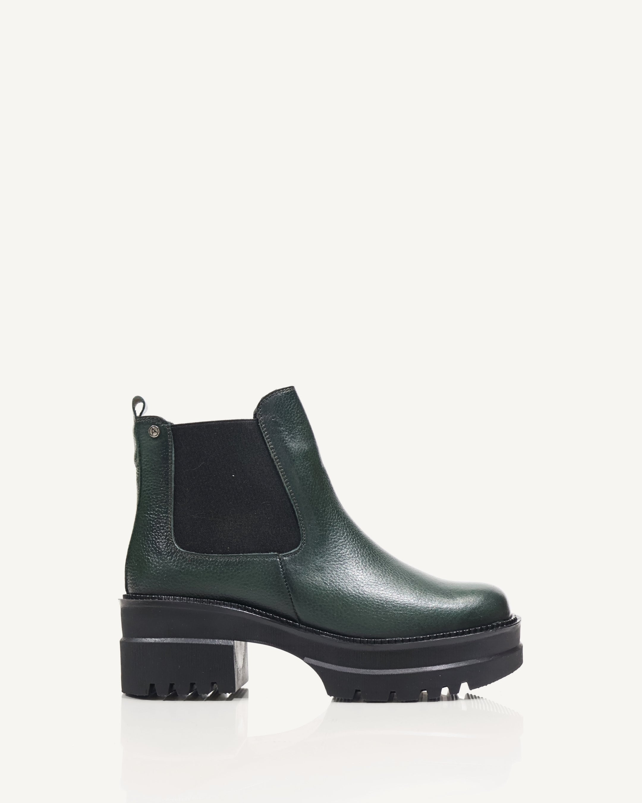 Botines en Cuero Amalia Verde