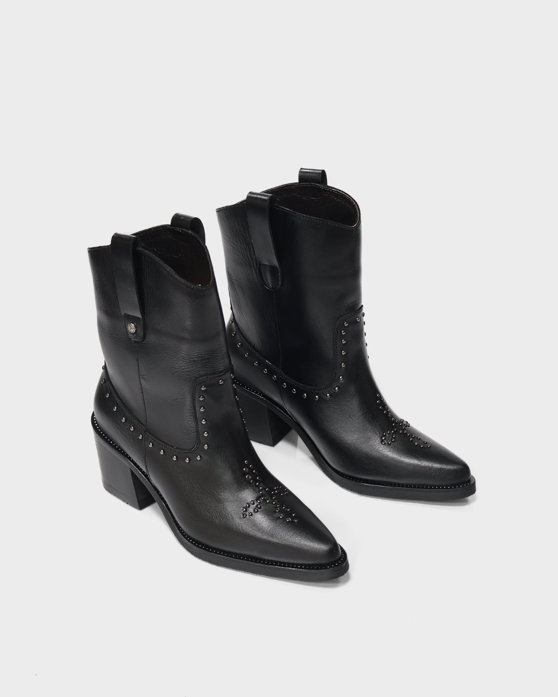 Botas Texanas en Cuero Aspa Negro