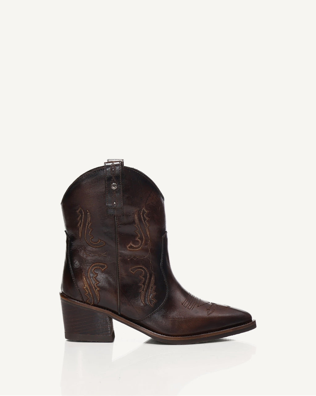 Botines Texanos con Bordado Austin Café - Antonina