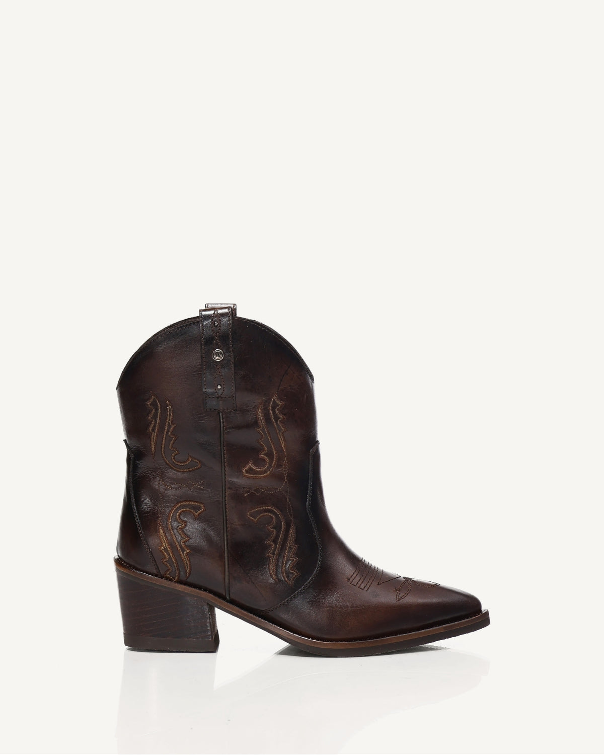 Botines Texanos con Bordado Austin Café - Antonina