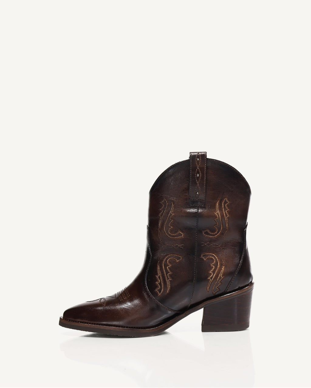 Botines Texanos con Bordado Austin Café - Antonina