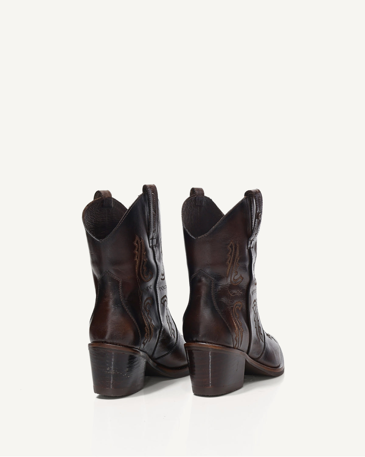 Botines Texanos con Bordado Austin Café - Antonina