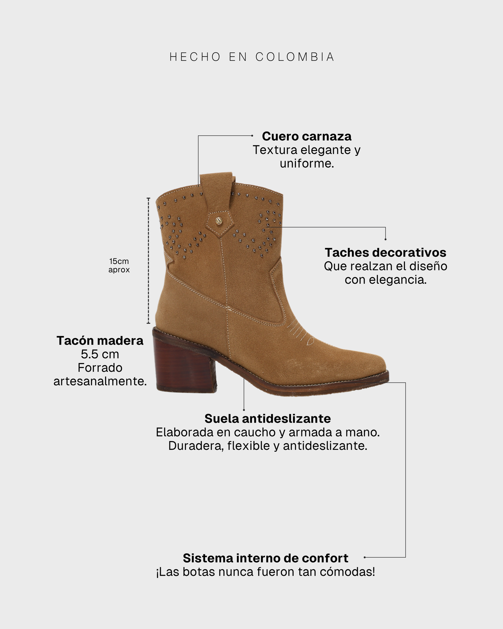 Botas Texanas en Cuero Carnaza Baylor Arena