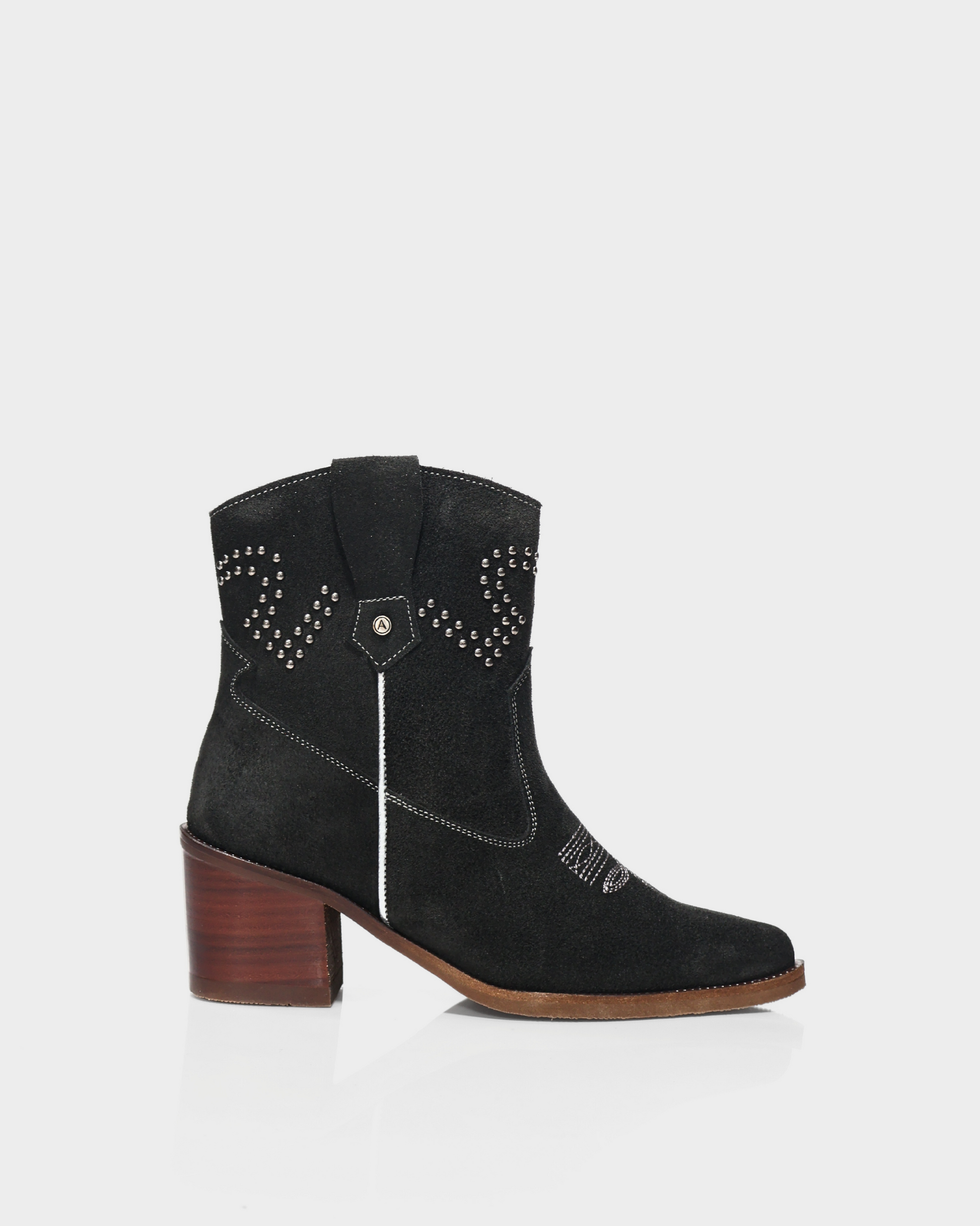 Botas Texanas en Cuero Carnaza Baylor Gris Carbón