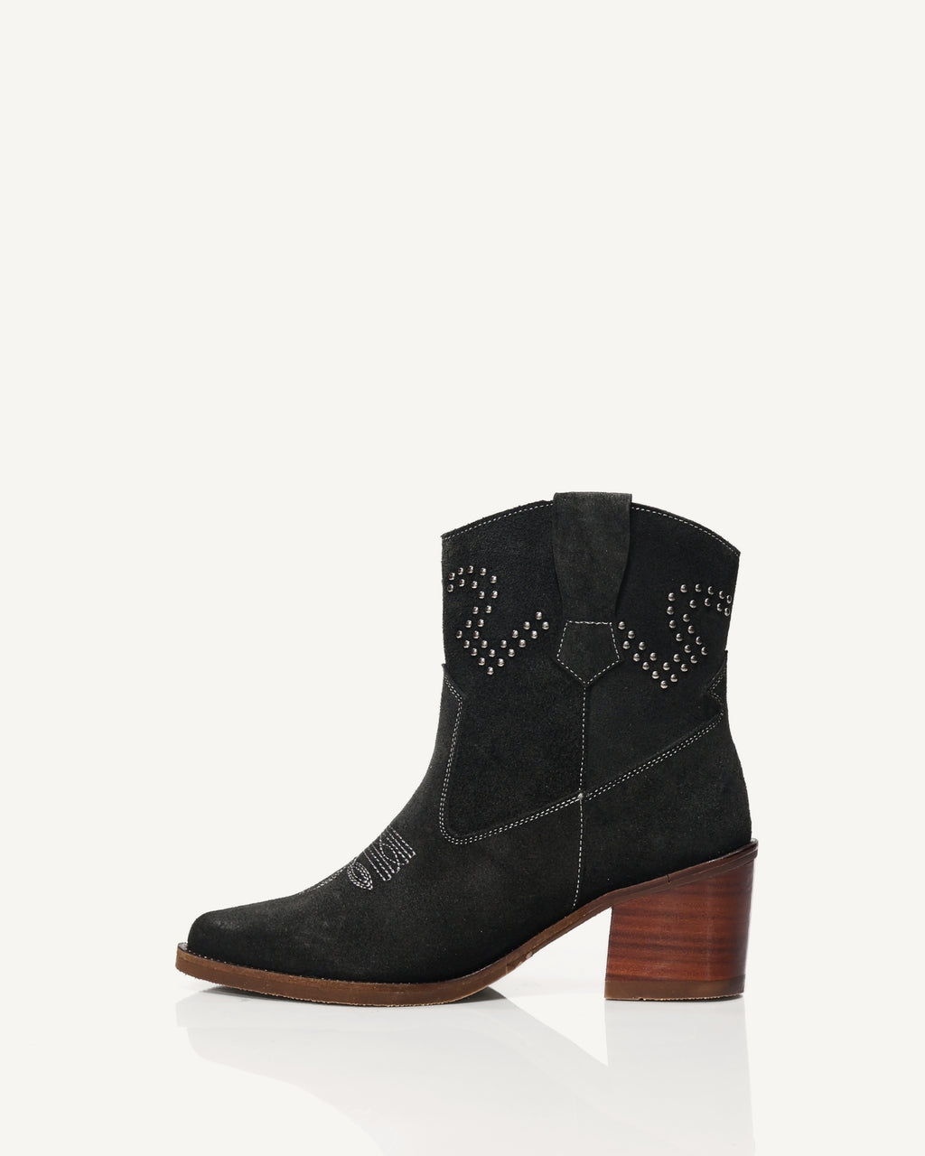 Botas Texanas en Cuero Carnaza con Taches Baylor Gris