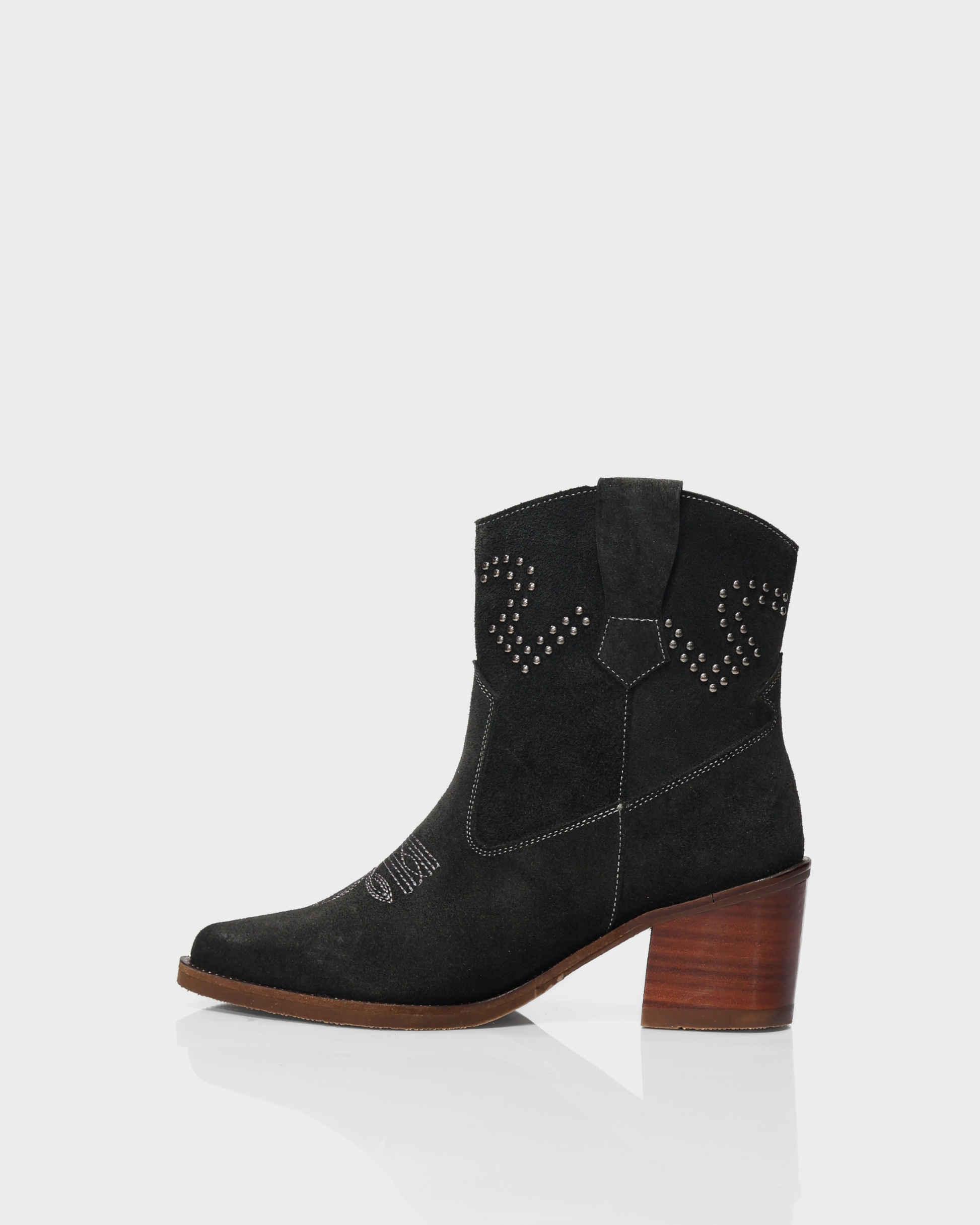 Botas Texanas en Cuero Carnaza Baylor Gris Carbón