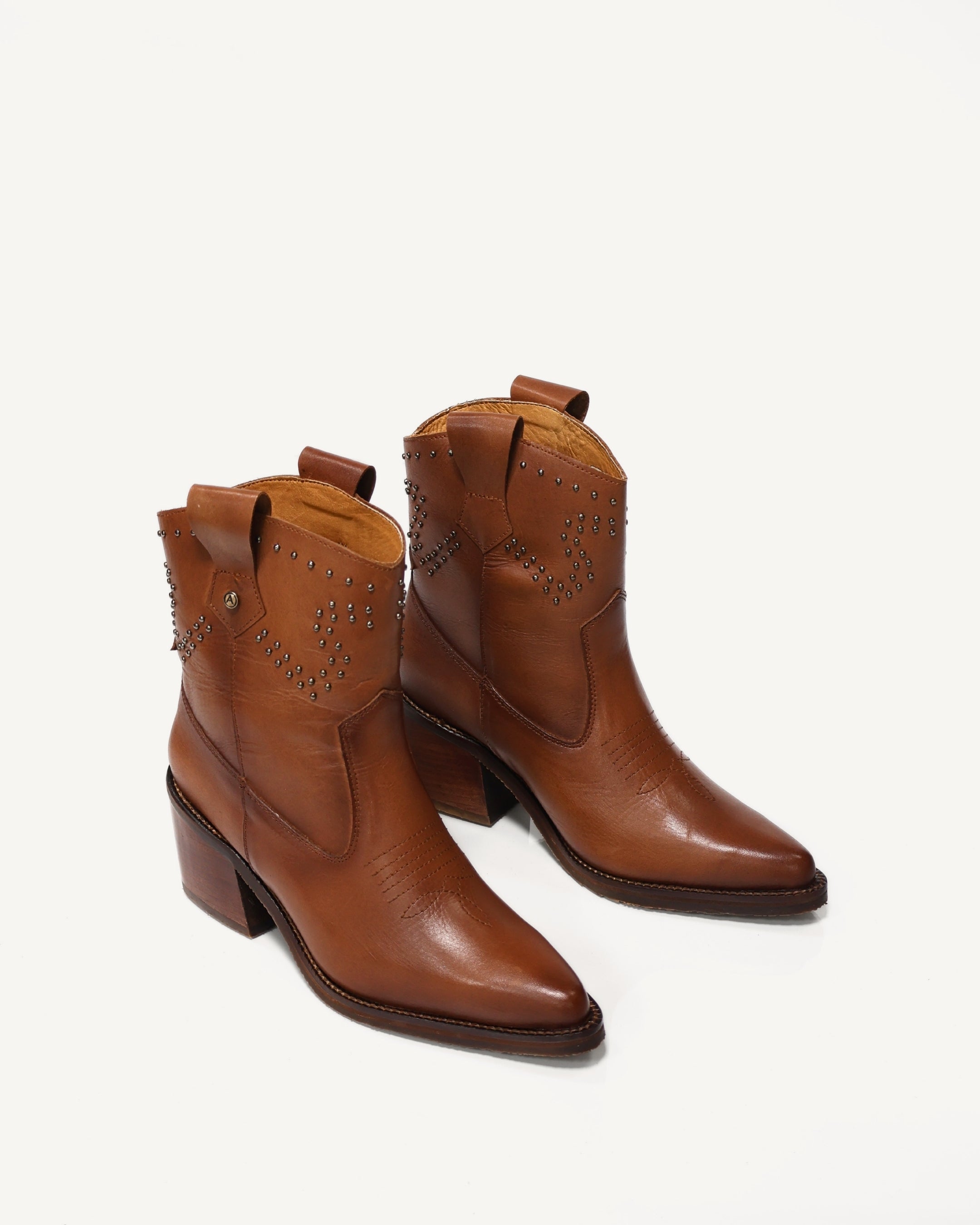 Botas Texanas en Cuero con Taches Baylor Miel
