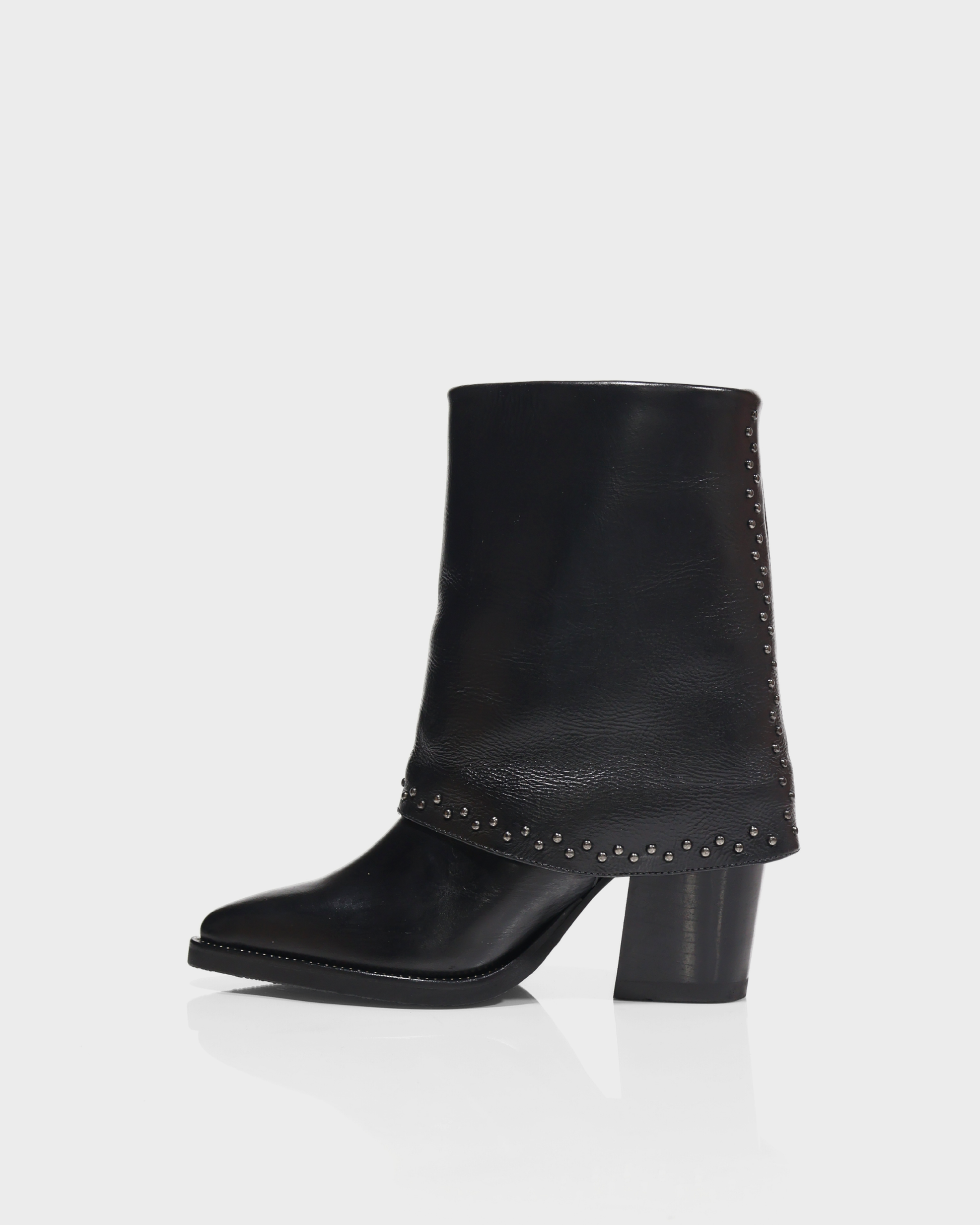 Botas Doble Capa en Cuero Borgoña Negro