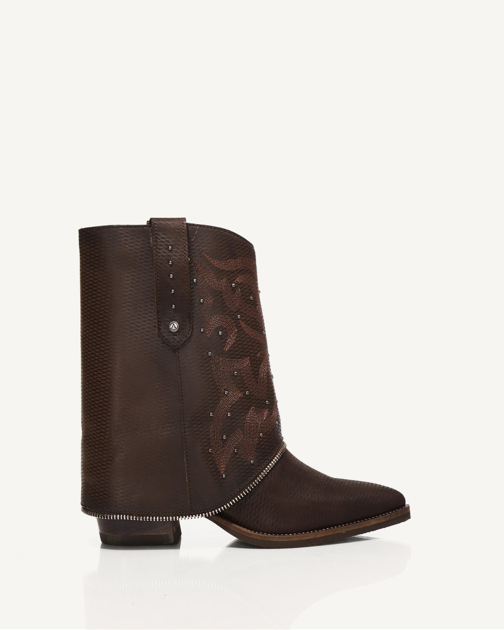 Botas Texanas en Doble Capa de Cuero Catena Café - Antonina