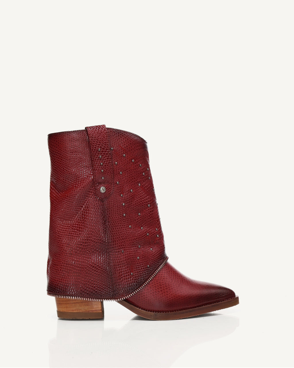 Botas Texanas en Doble Capa de Cuero Catena Cherry - Antonina