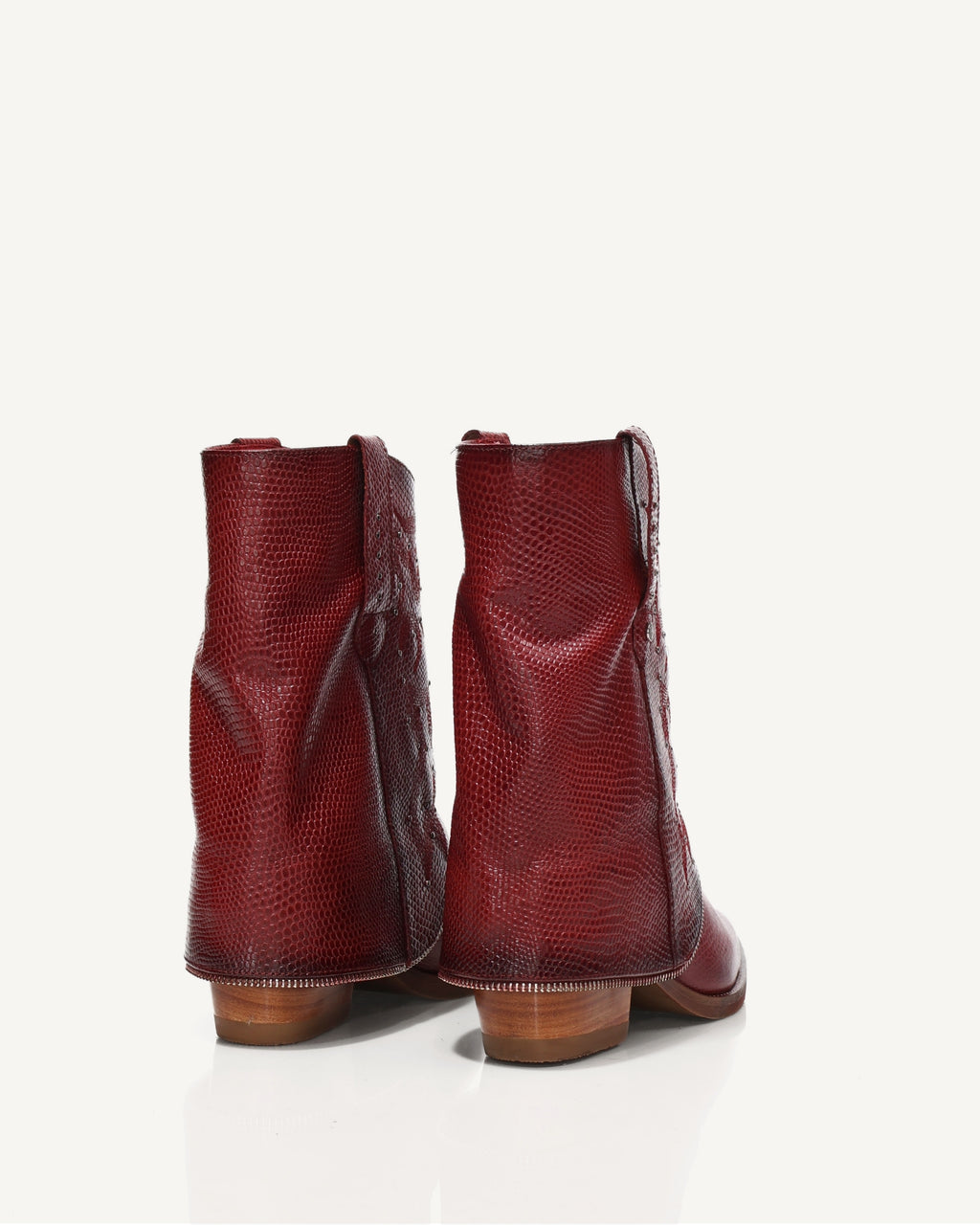 Botas Texanas en Doble Capa de Cuero Catena Cherry - Antonina