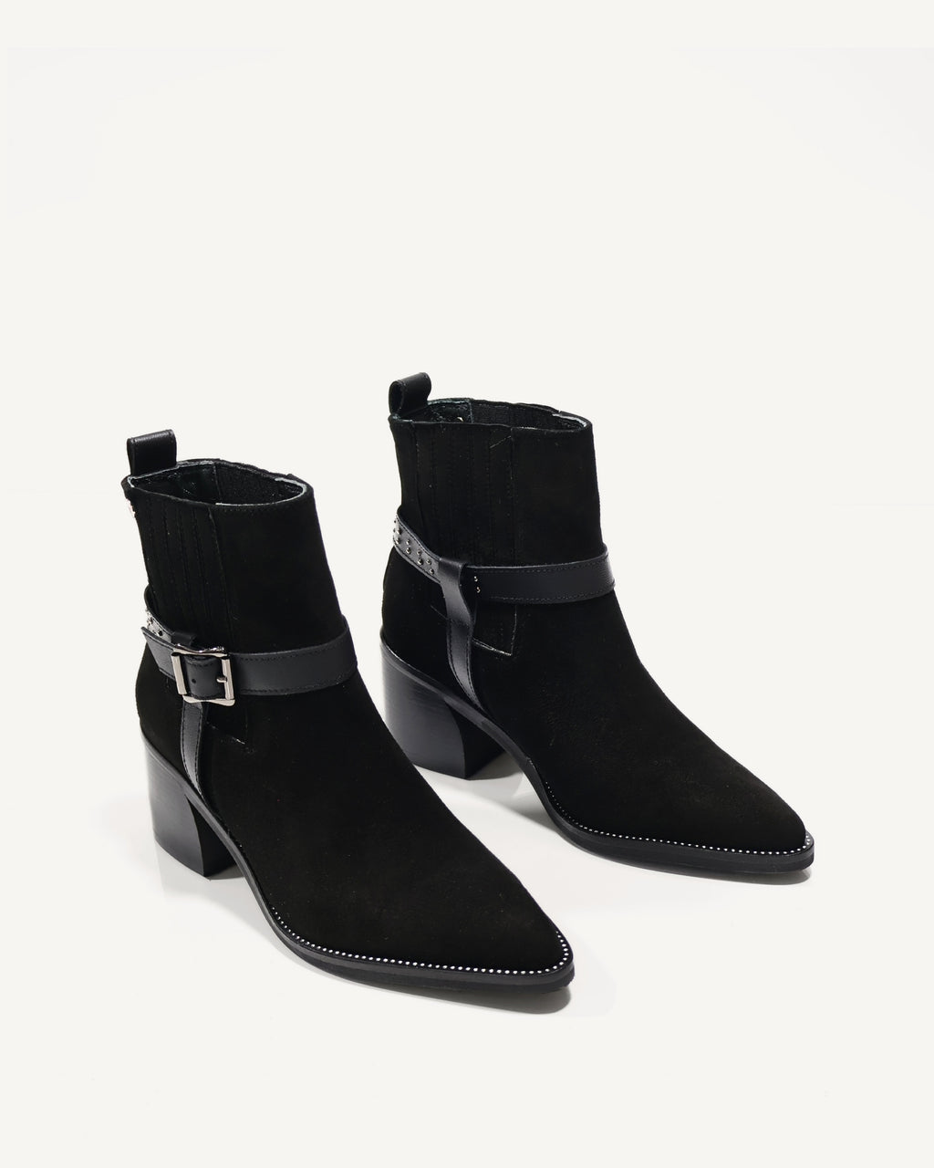 Botines en Cuero Gamuza Diana Negro - Antonina