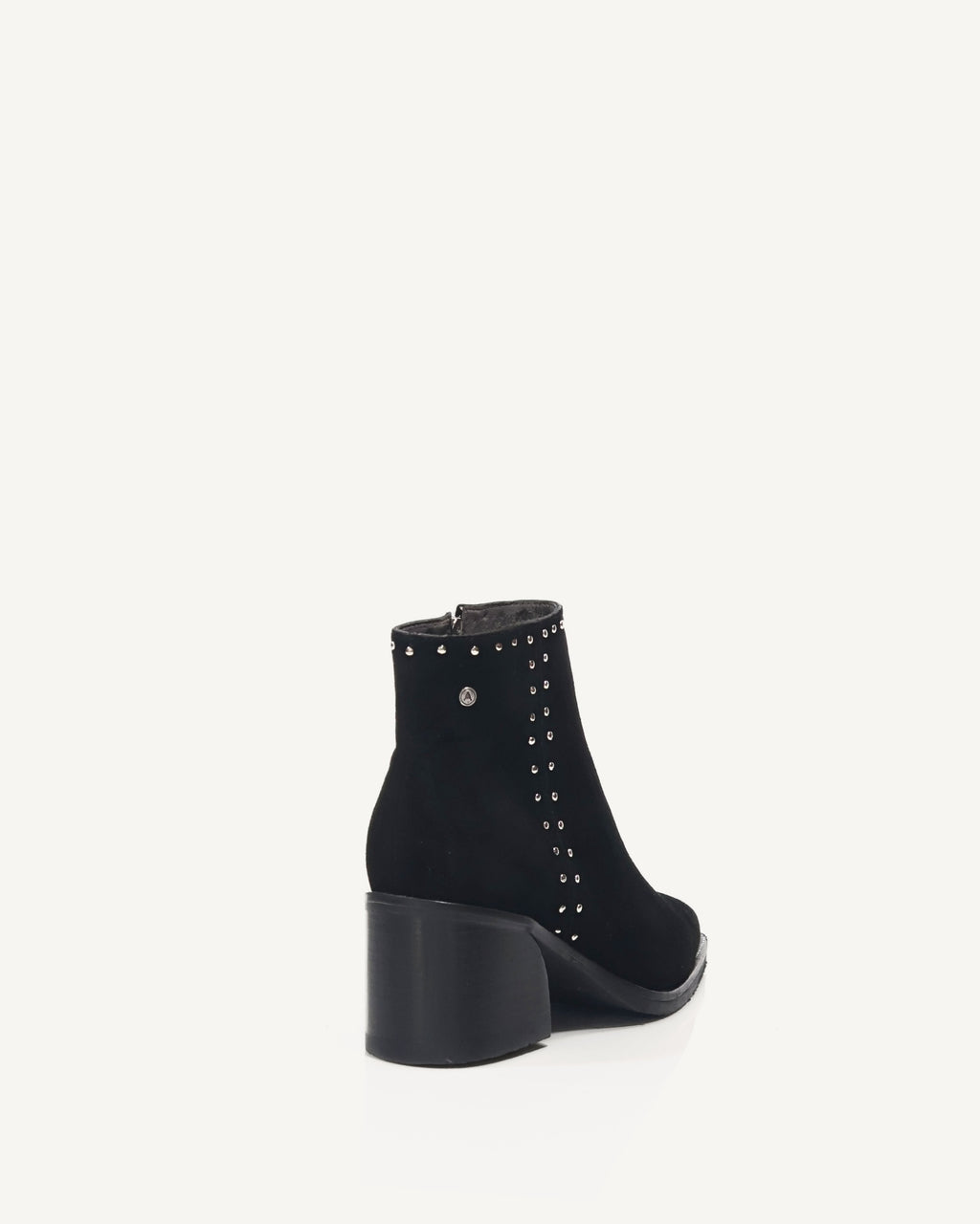 Botines en Cuero Gamuza con Taches Eli Negro