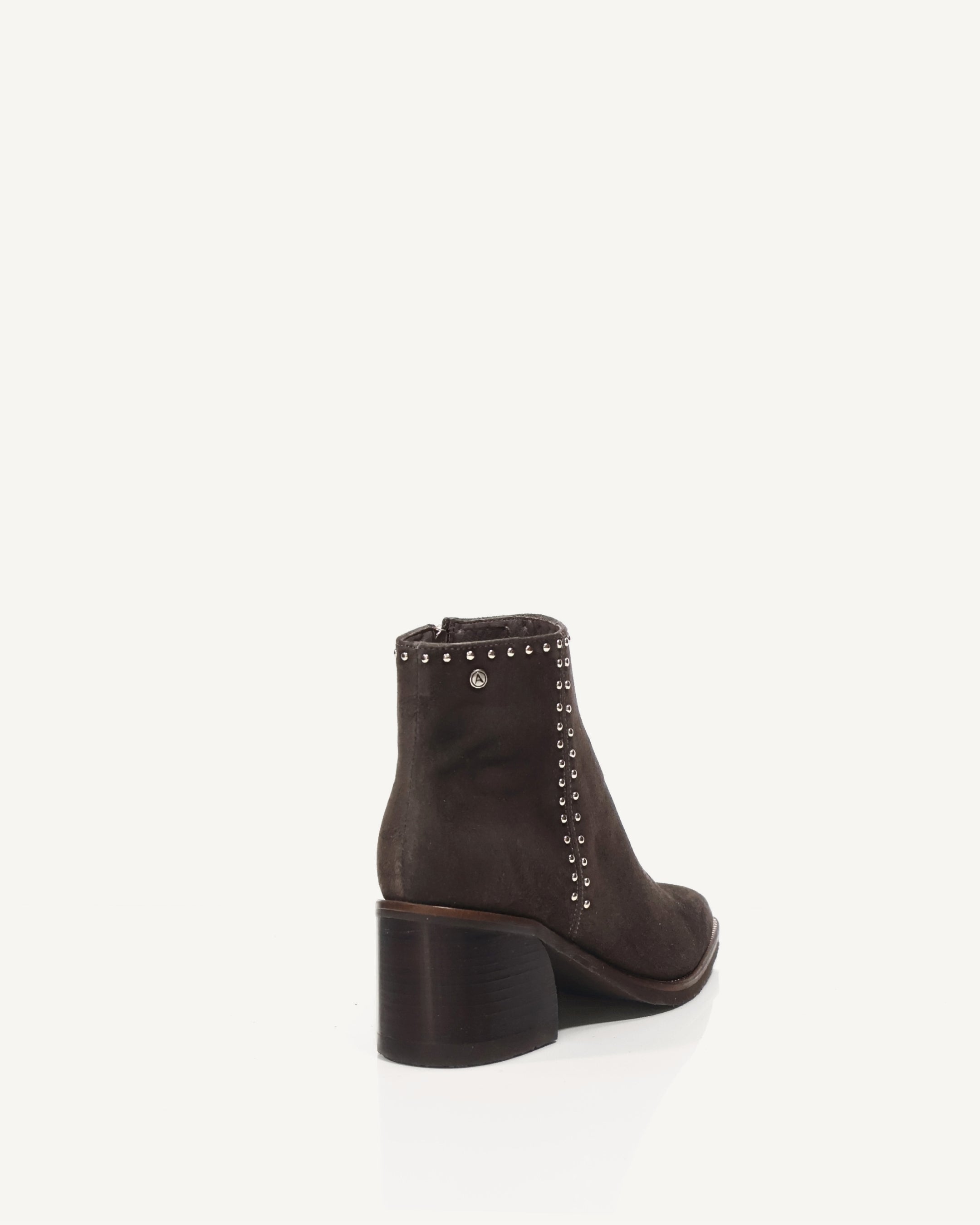 Botines en Cuero Gamuza con Taches Eli taupé