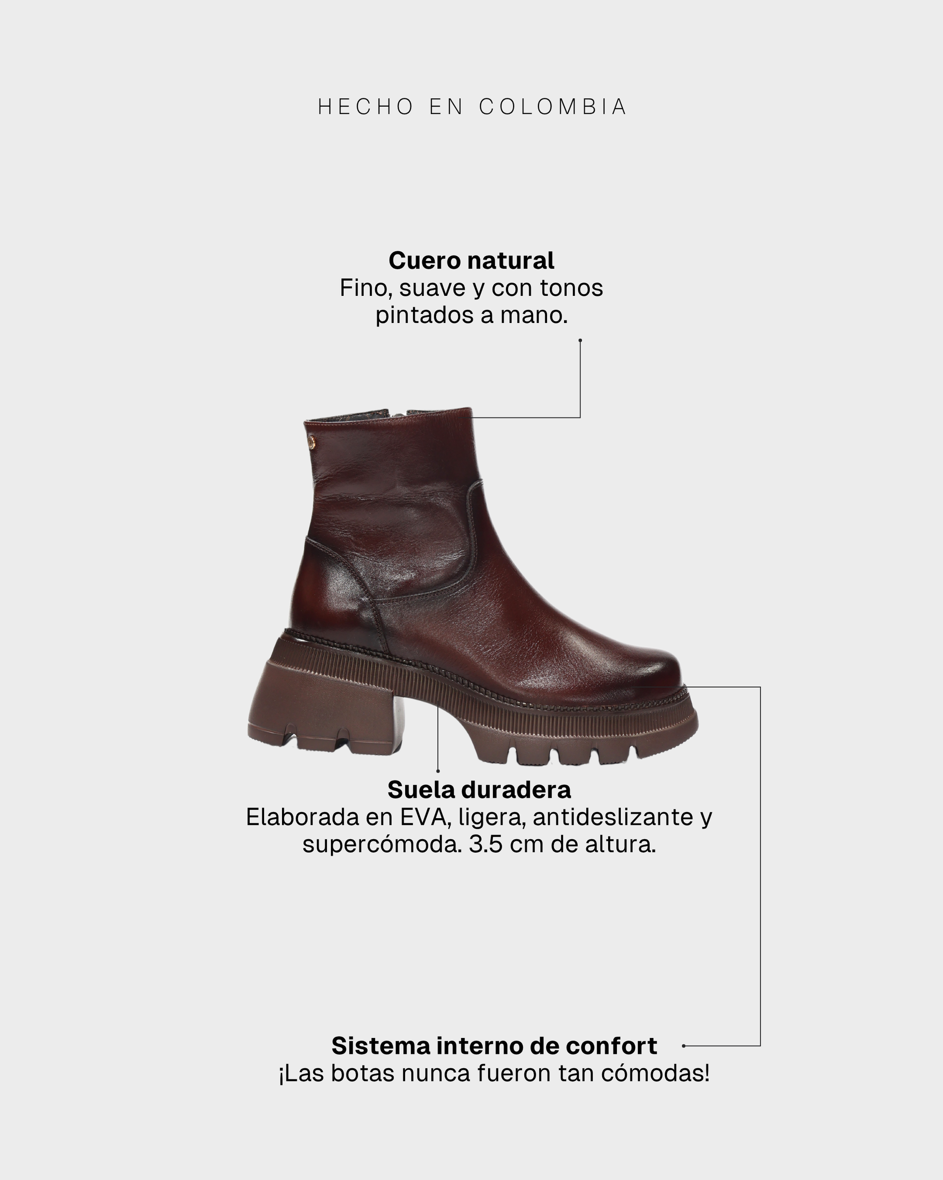 Botines en Cuero Gaby Coñac