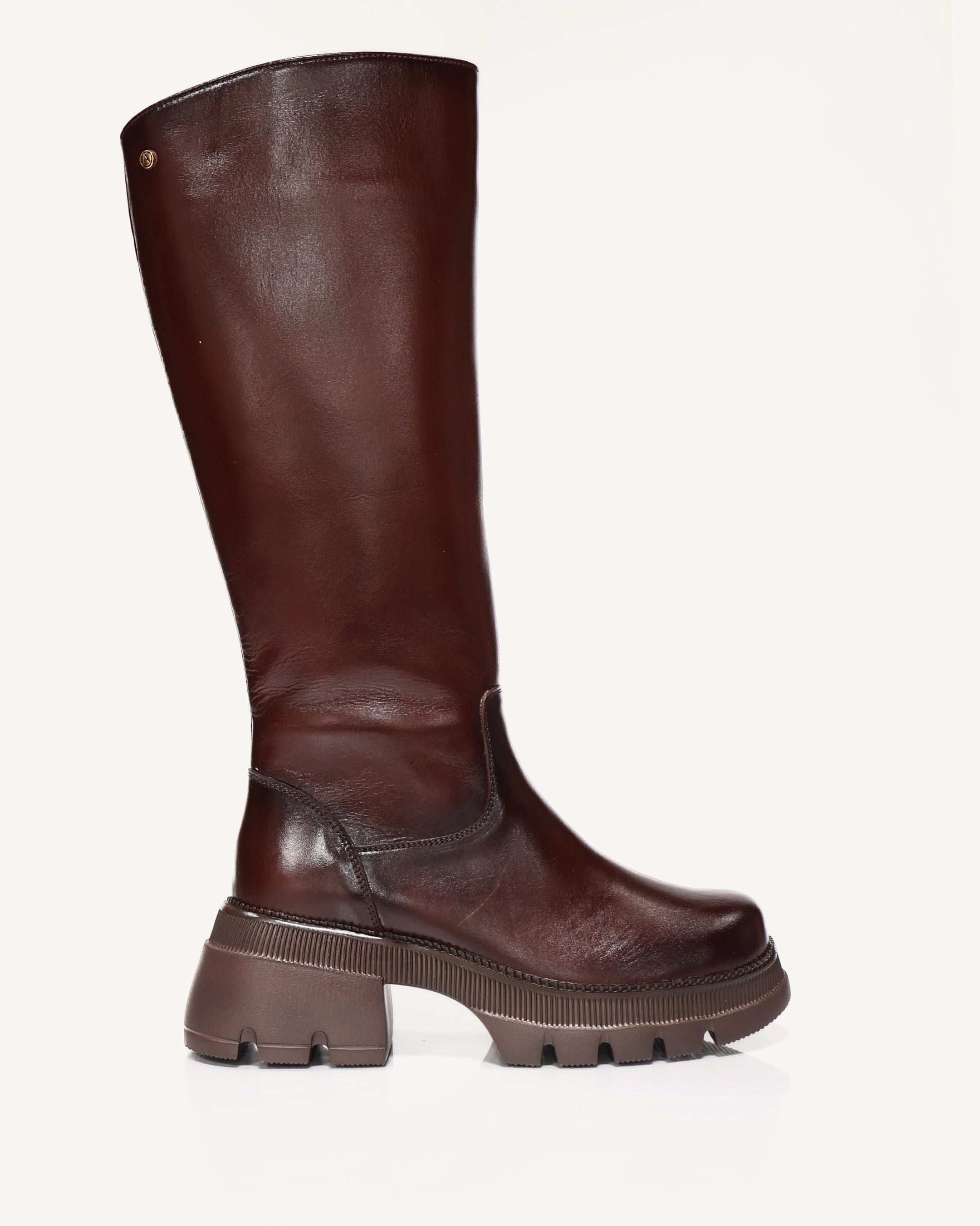 Botas Caña Larga en Cuero Gaby Coñac - Antonina