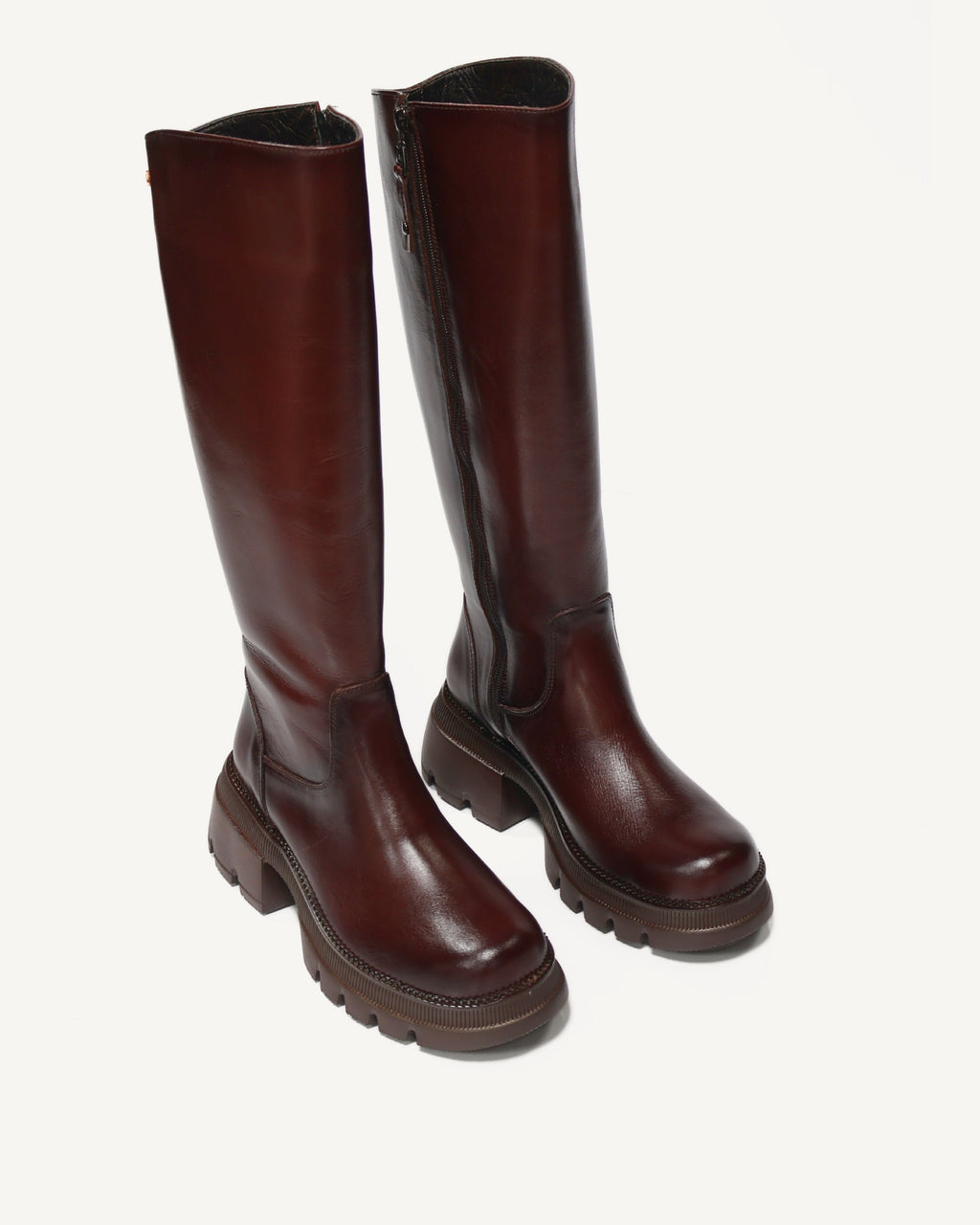 Botas Caña Larga en Cuero Gaby Coñac - Antonina