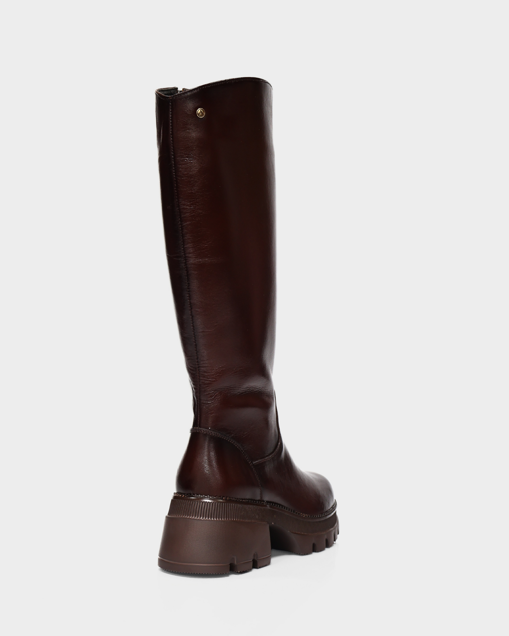 Botas Caña Larga en Cuero Gaby Coñac