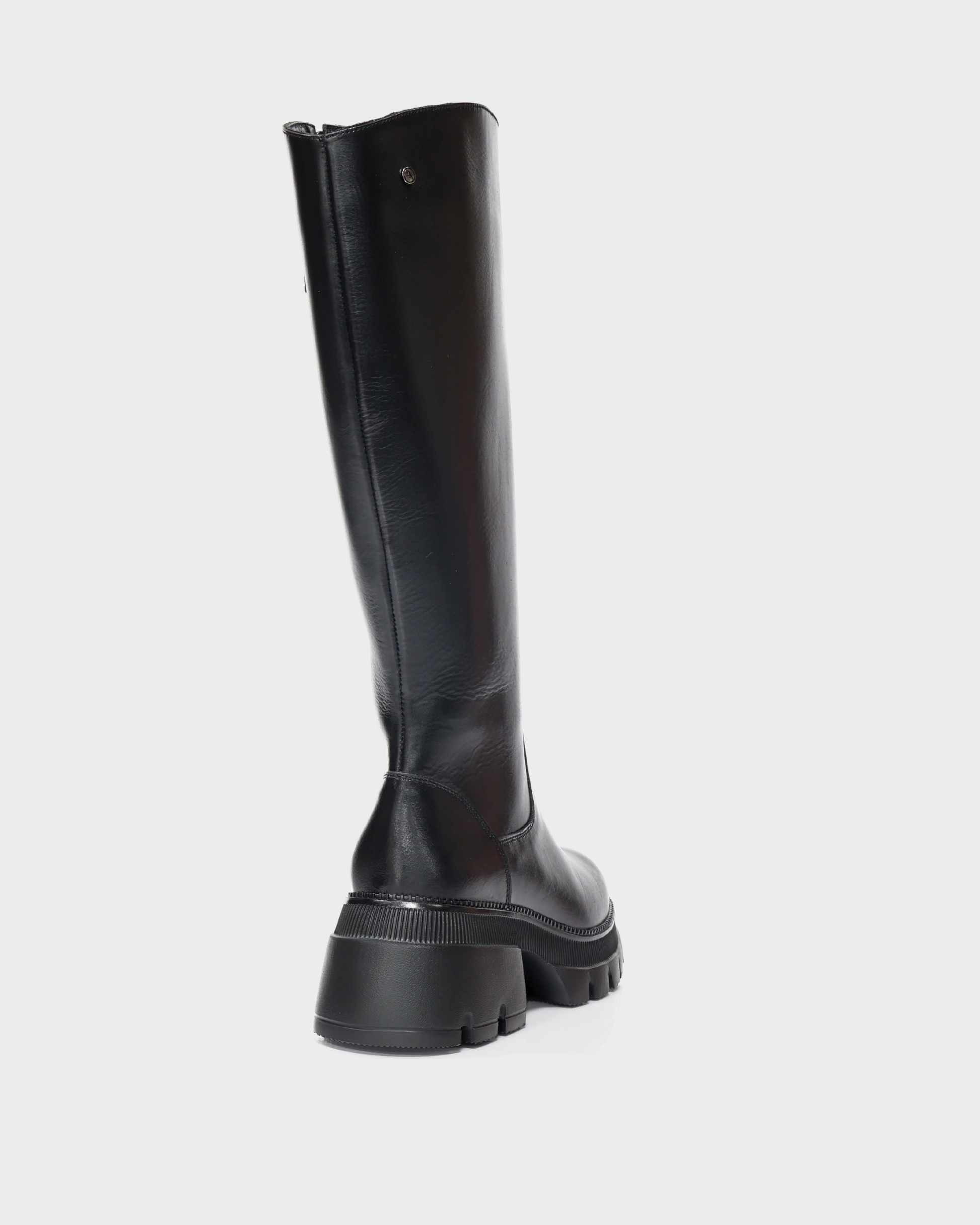 Botas Caña Larga en Cuero Gaby Negro