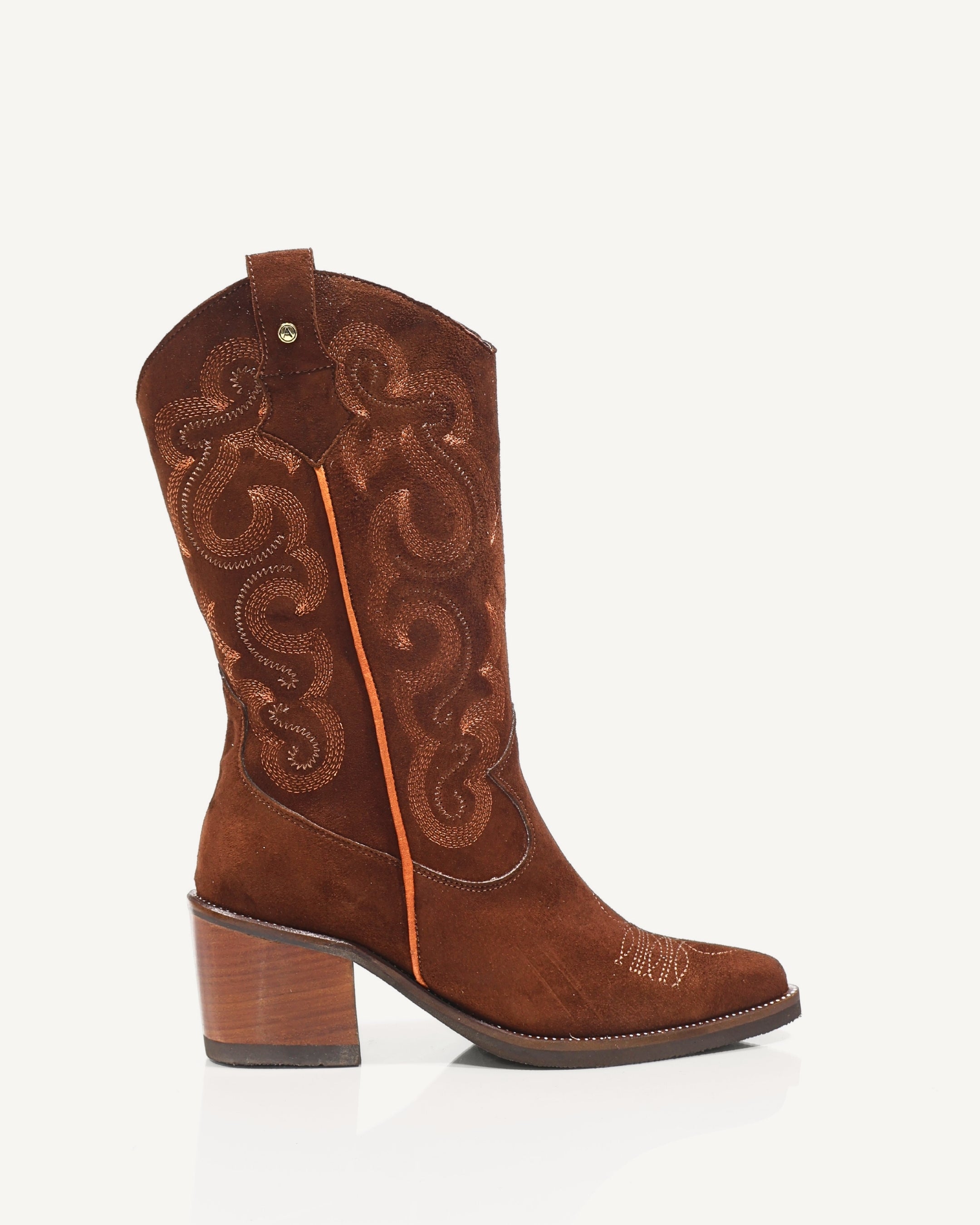 Botas Texanas en Cuero Gamuza Jalisco Tabaco