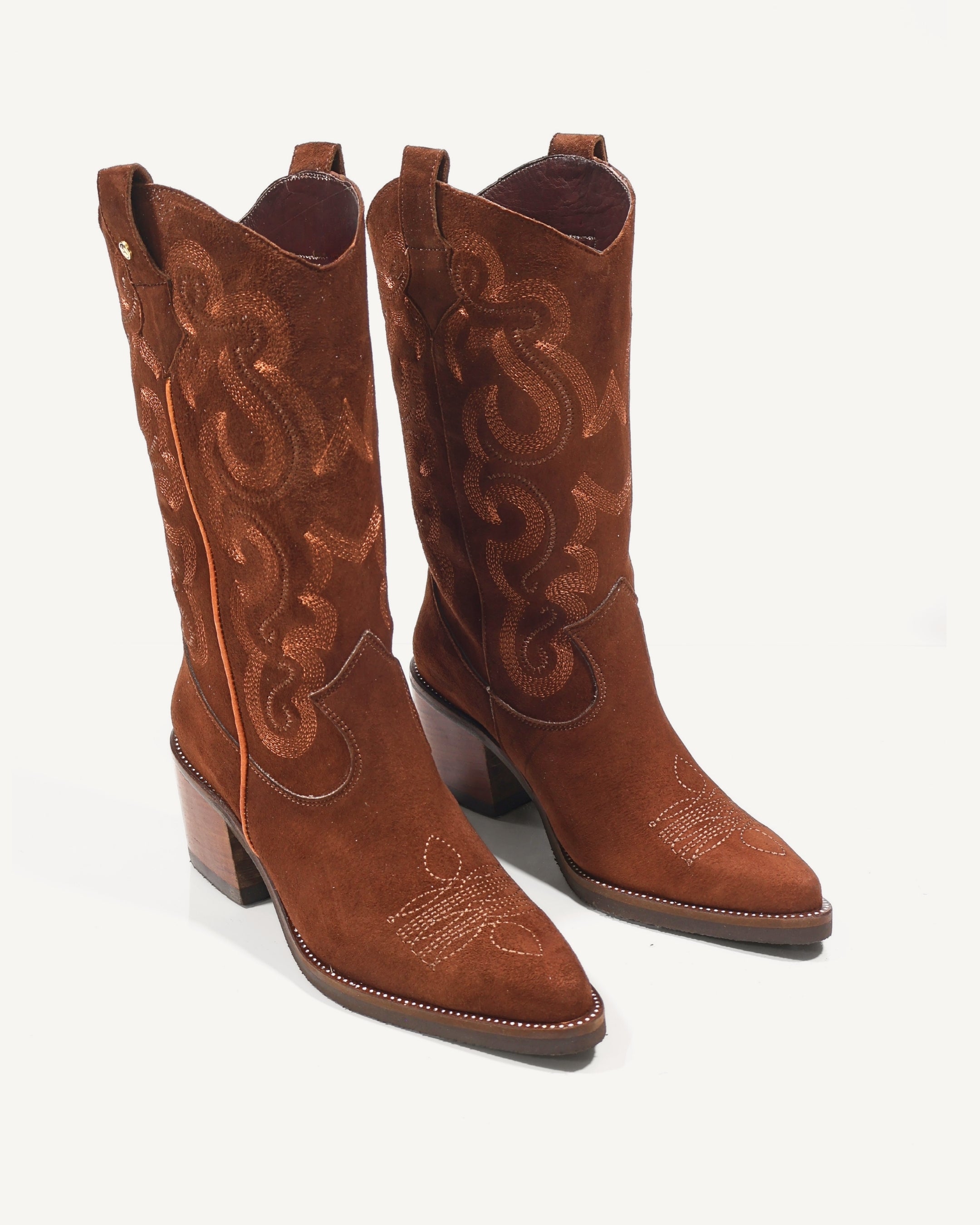 Botas Texanas en Cuero Gamuza Jalisco Tabaco