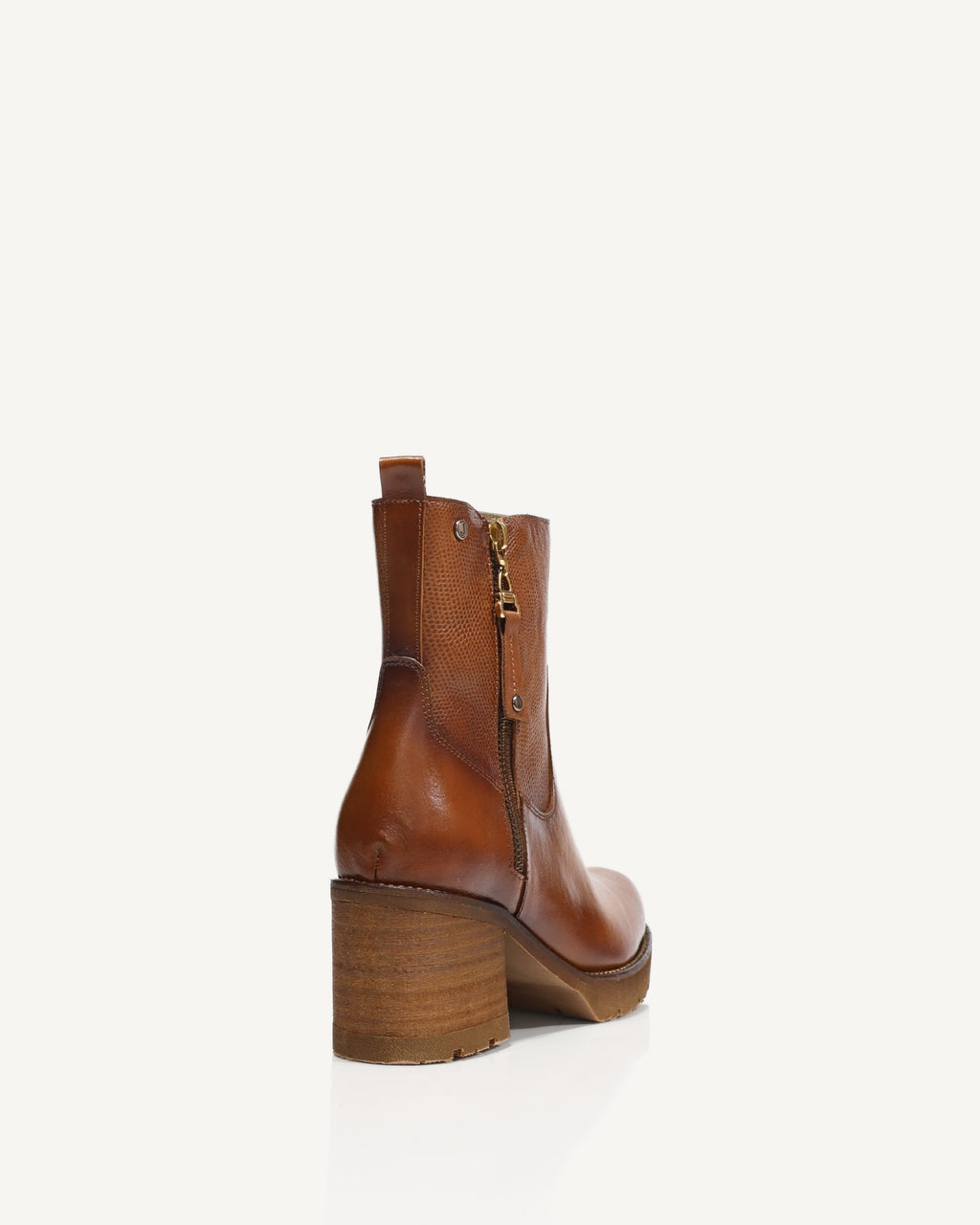 Botines en Cuero con Cremallera de Lujo Lion Miel - Antonina