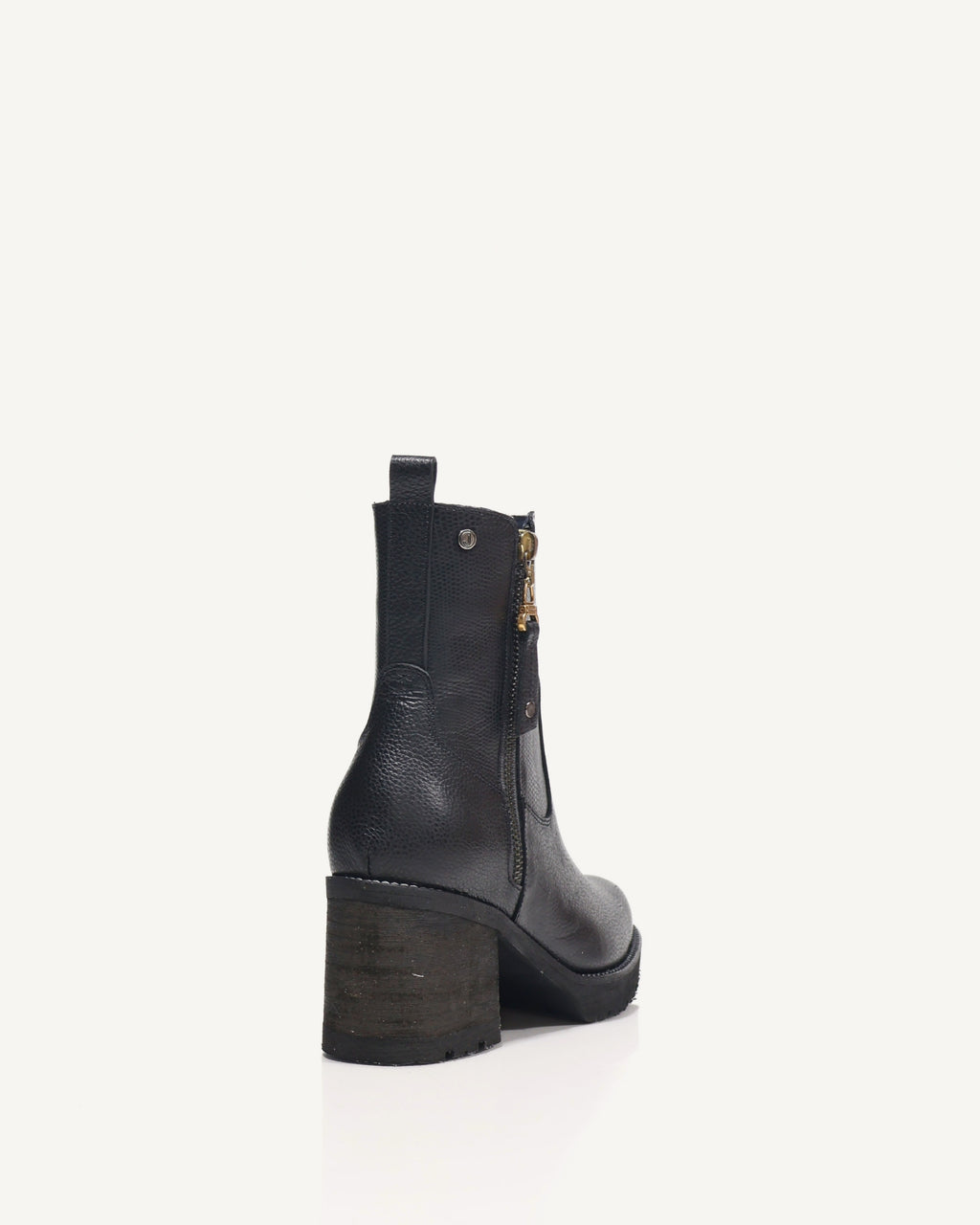 Botines en Cuero con Cremallera de Lujo Lion Negro - Antonina