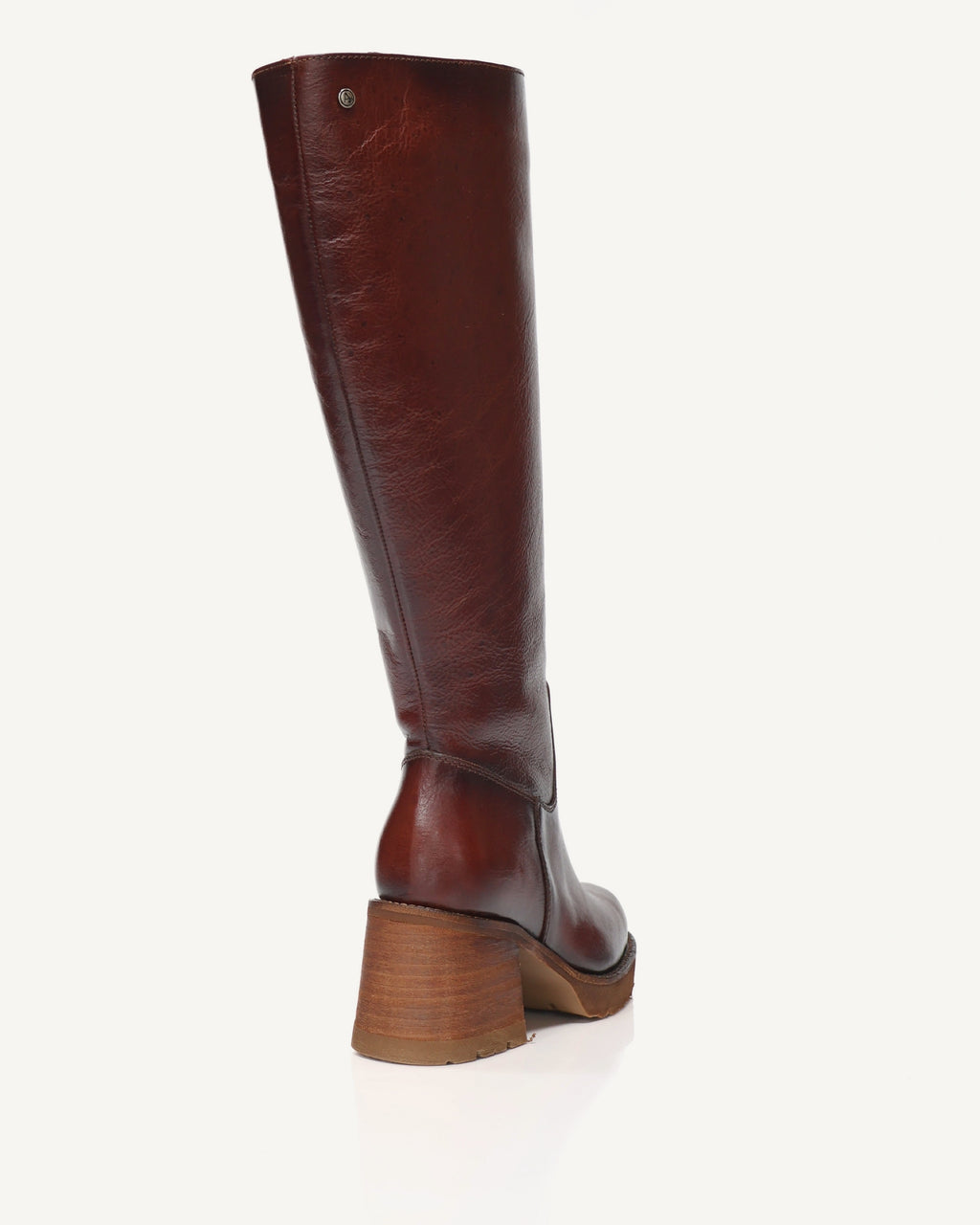 Botas Caña Larga en Cuero London Coñac- Antonina