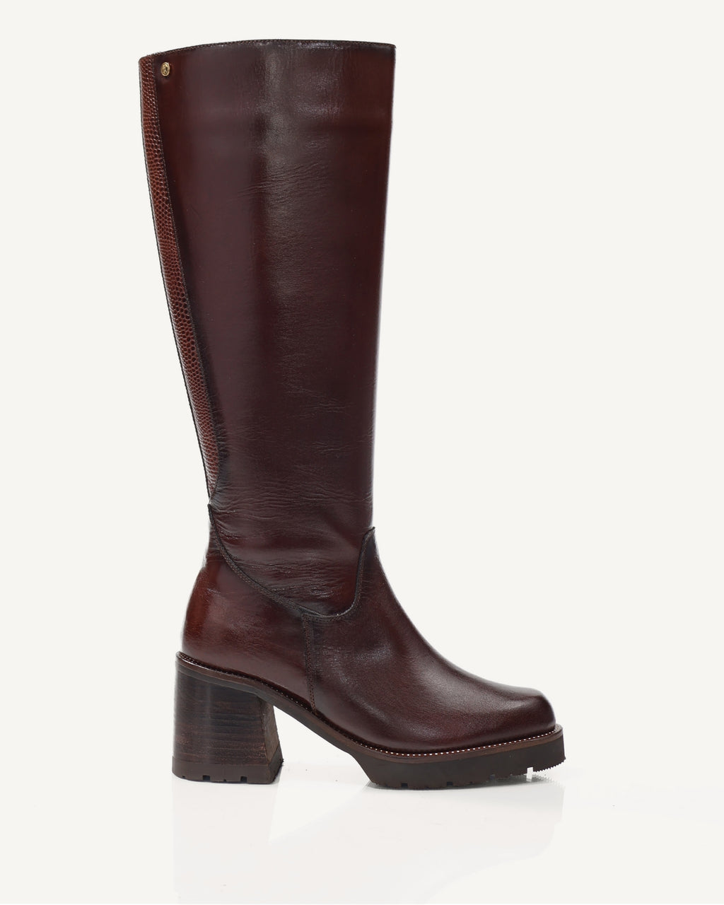 Botas Caña Larga en Cuero Londres Coñac - Antonina