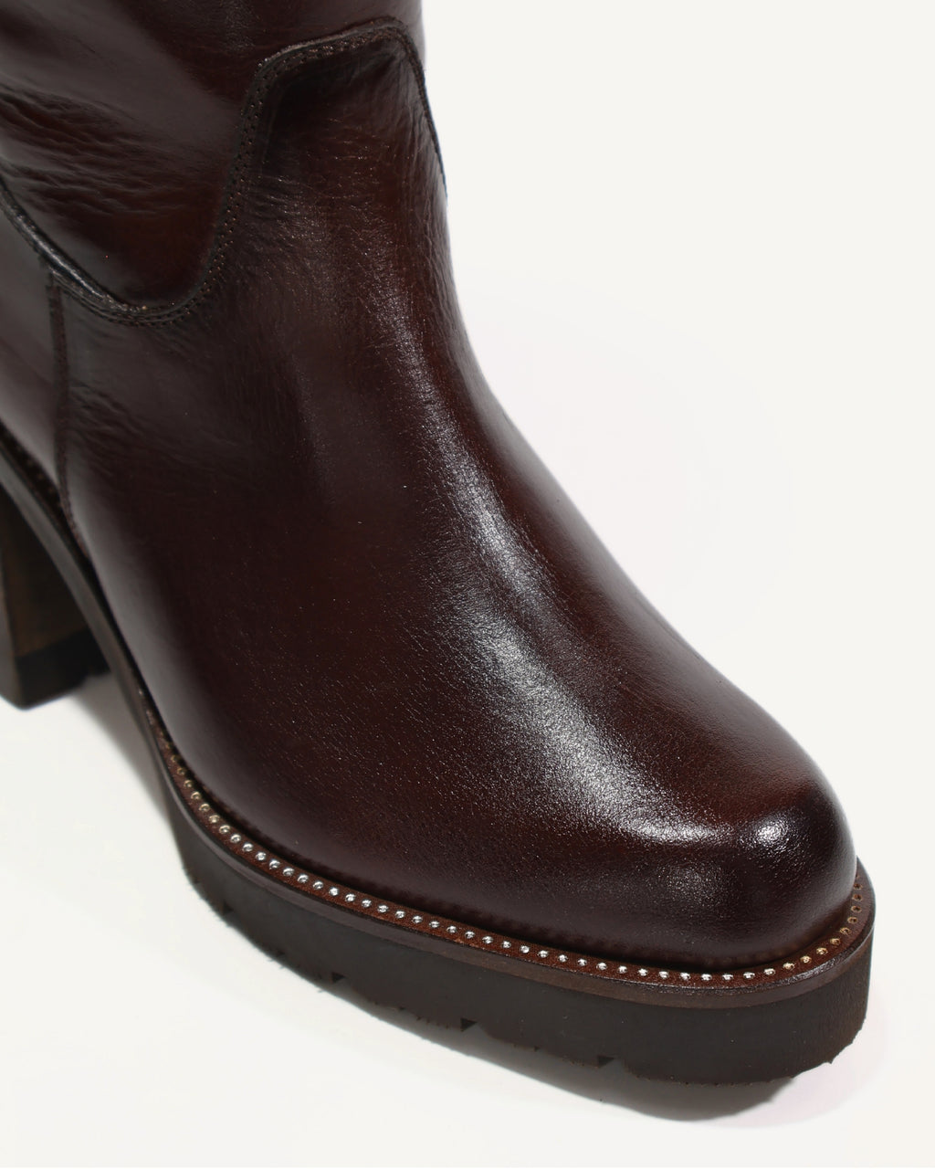 Botas Caña Larga en Cuero Londres Coñac - Antonina