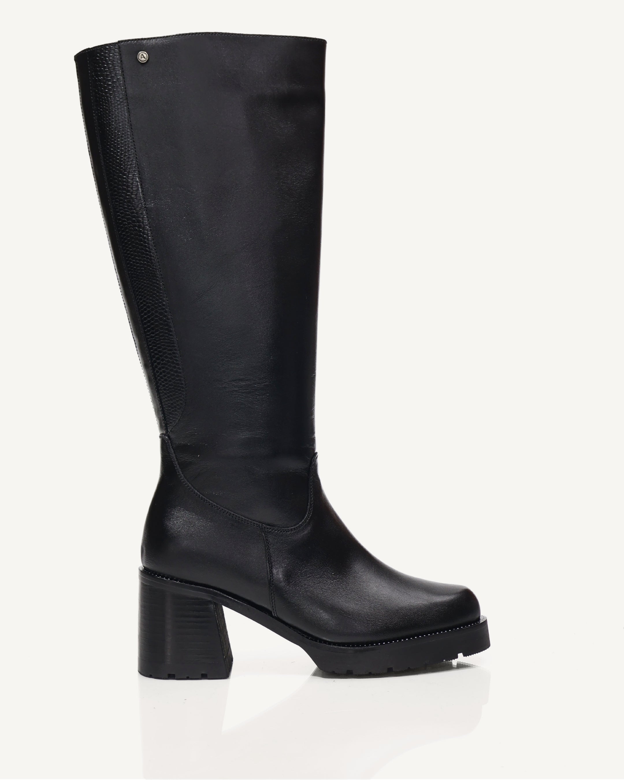 Botas Caña Larga en Cuero Londres Negro - Antonina