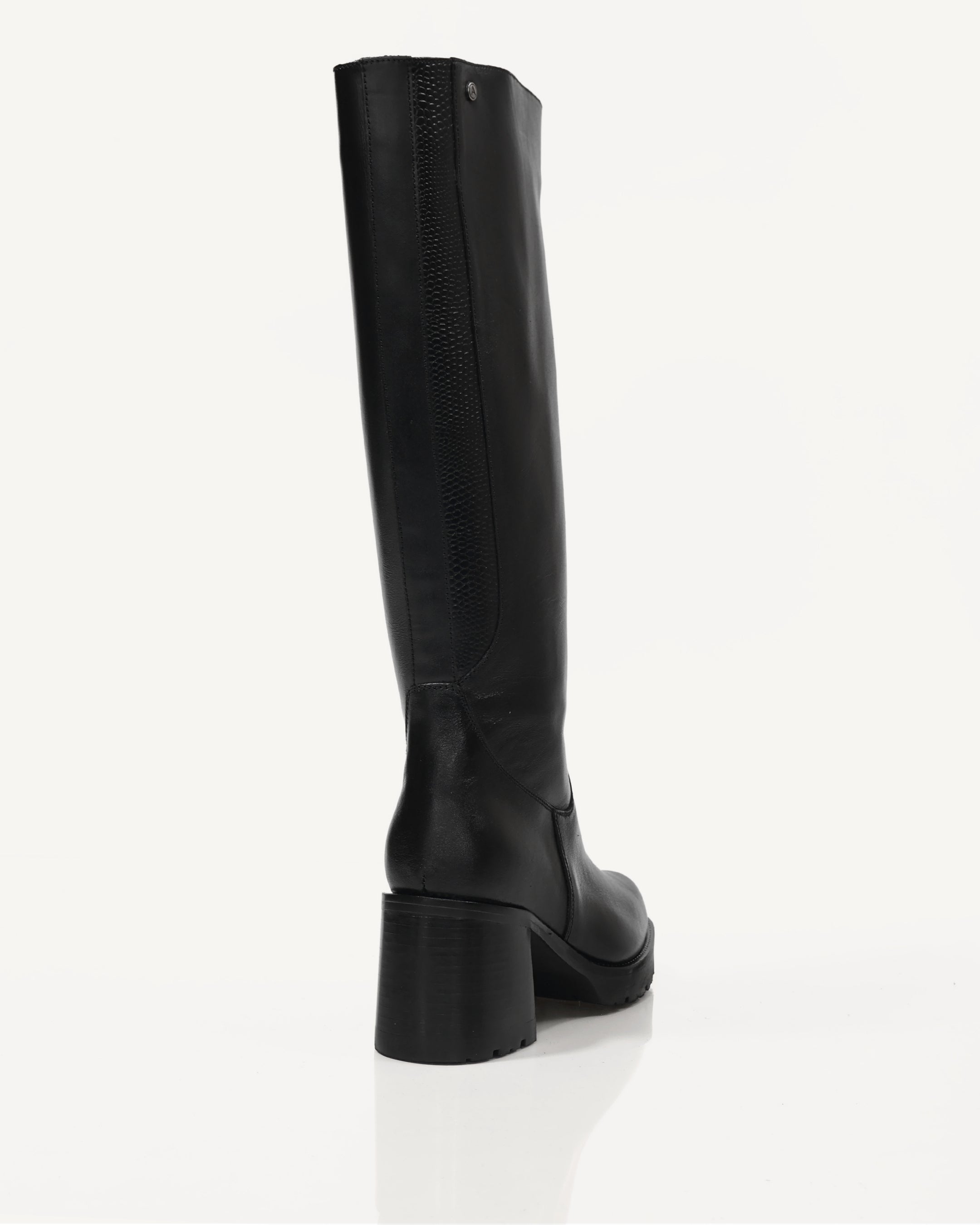 Botas Caña Larga en Cuero Londres Negro - Antonina