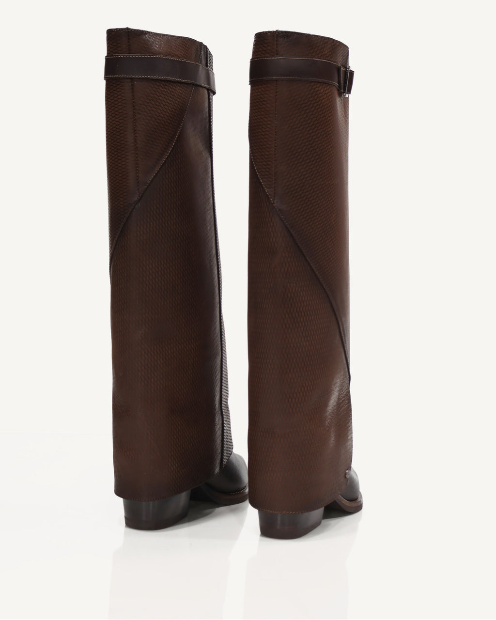 Botas Caña Alta con Doble Capa de Cuero Marais Café - Antonina