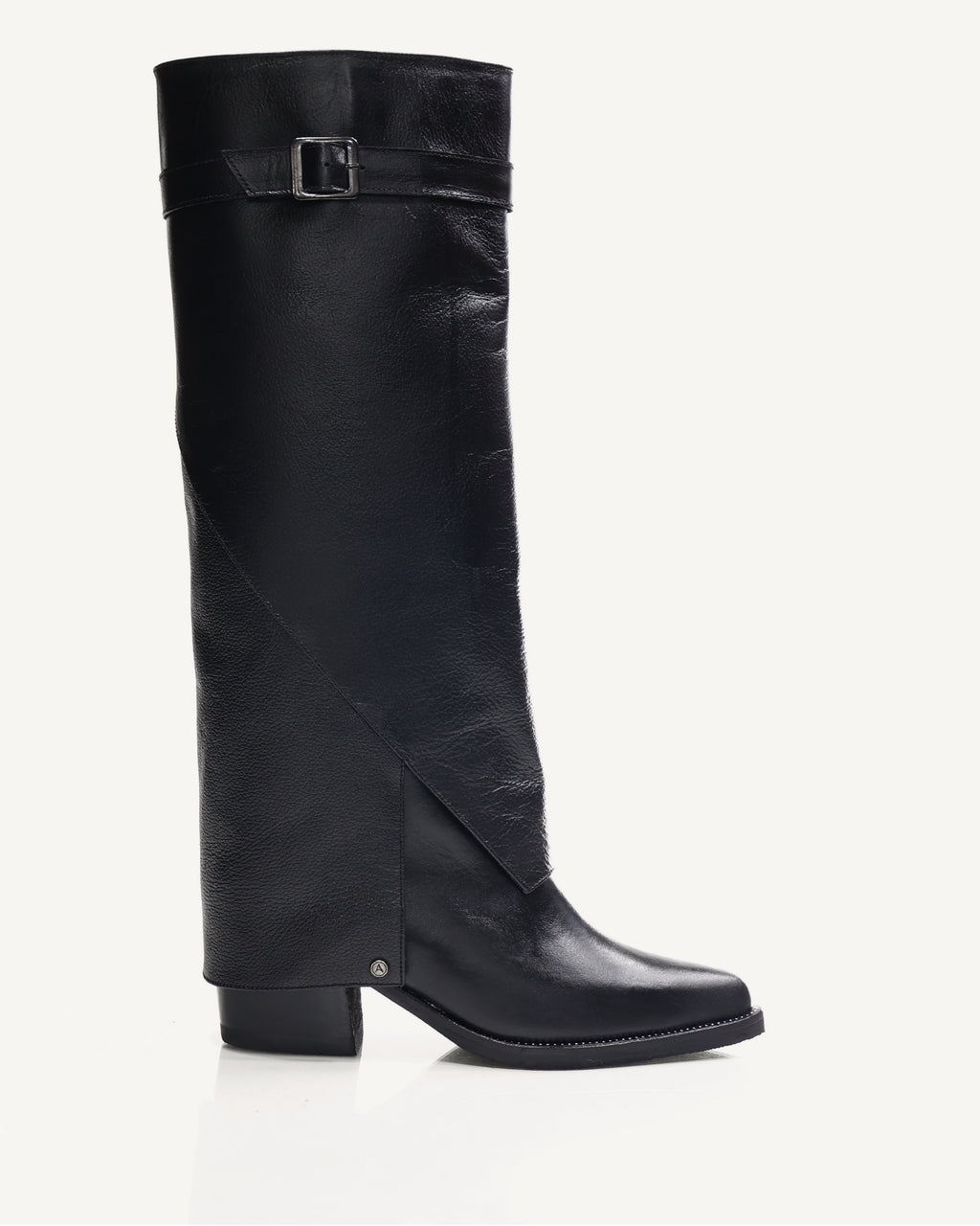 Botas Caña Alta con Doble Capa de Cuero Marais Negro - Antonina