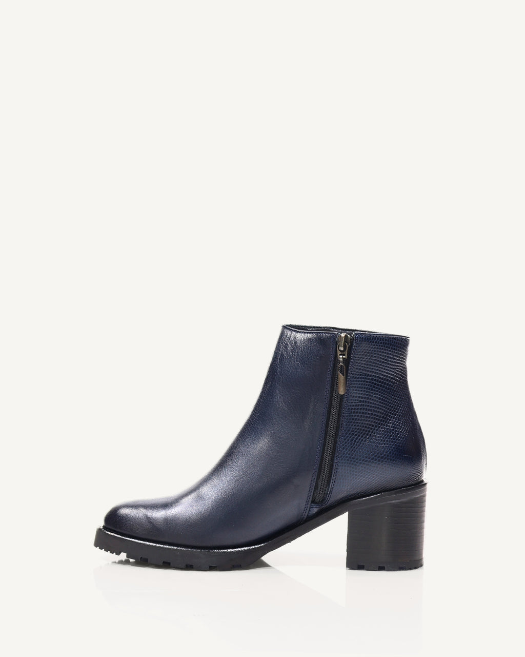 Botines en Cuero Maranta Azul - Antonina