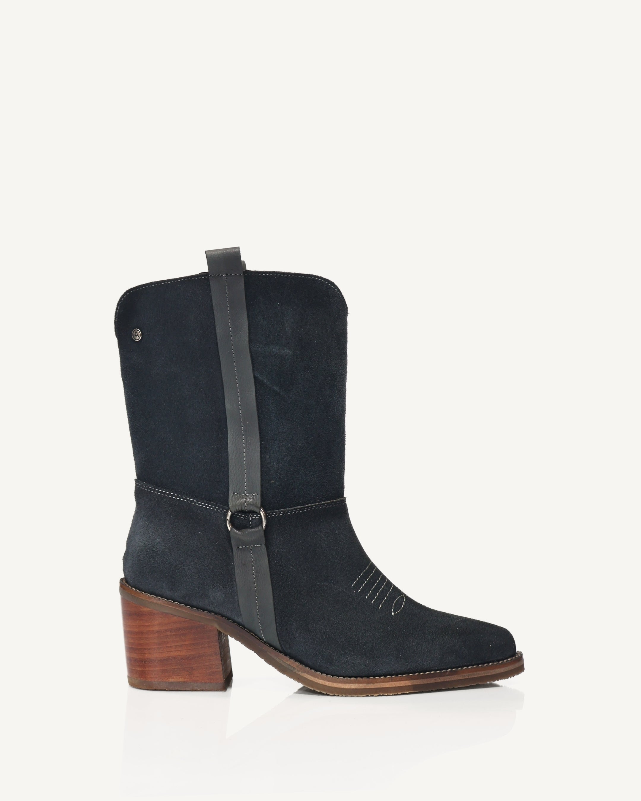 Botas Texanas en Cuero Carnaza Monterrey Azul - Antonina