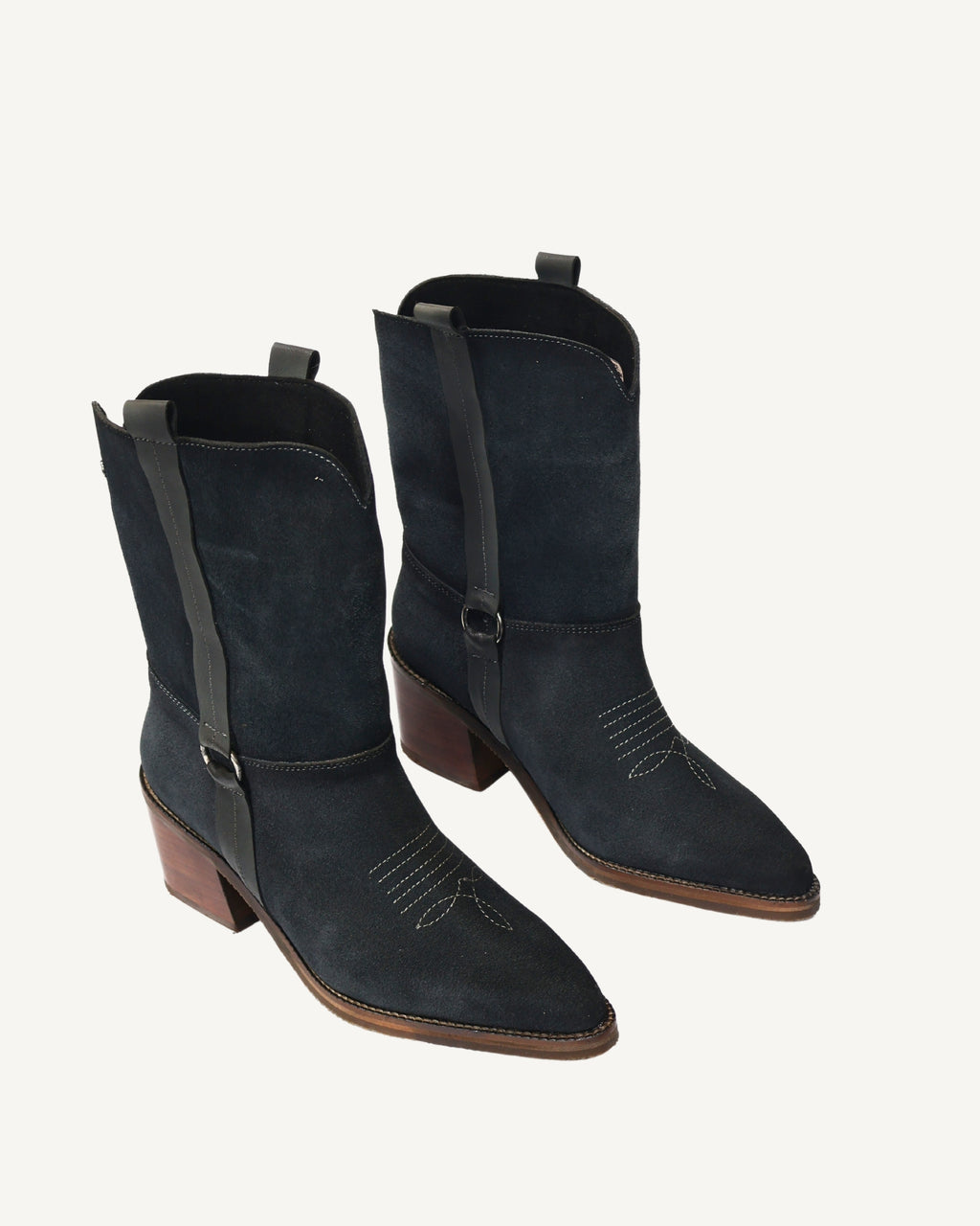 Botas Texanas en Cuero Carnaza Monterrey Azul - Antonina