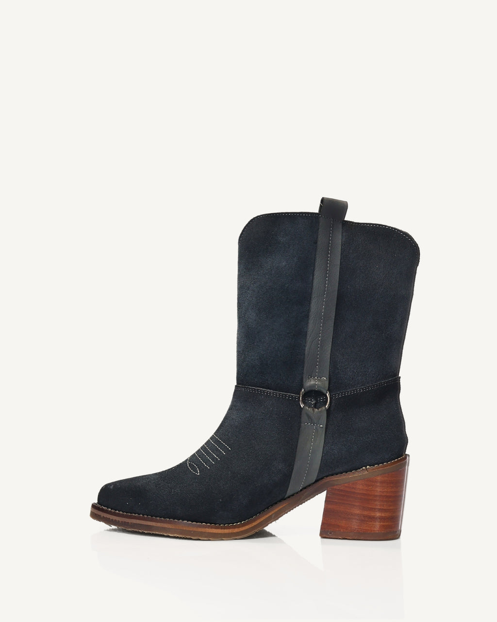 Botas Texanas en Cuero Carnaza Monterrey Azul - Antonina