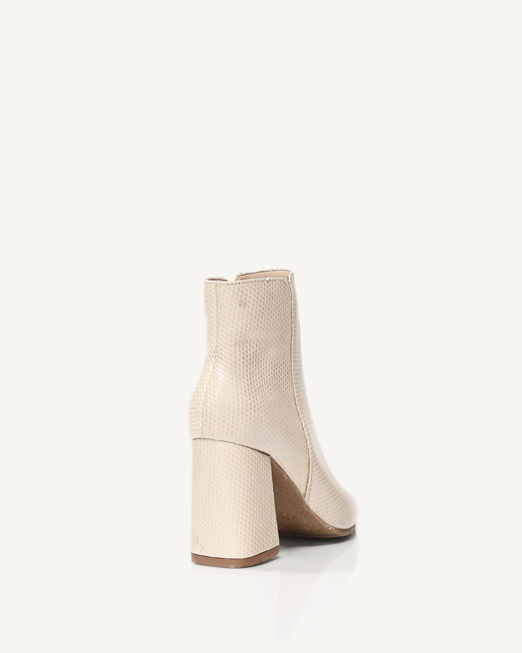 Botines en Cuero con Tacón Forrado en Cuero Musa Beige - Antonina