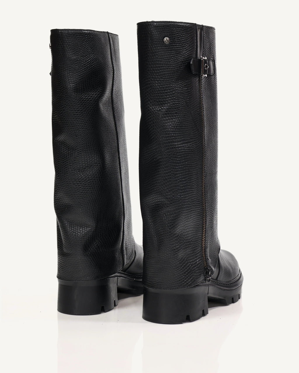 Botas en Doble Capa de Cuero Nebraska Negro - Antonina
