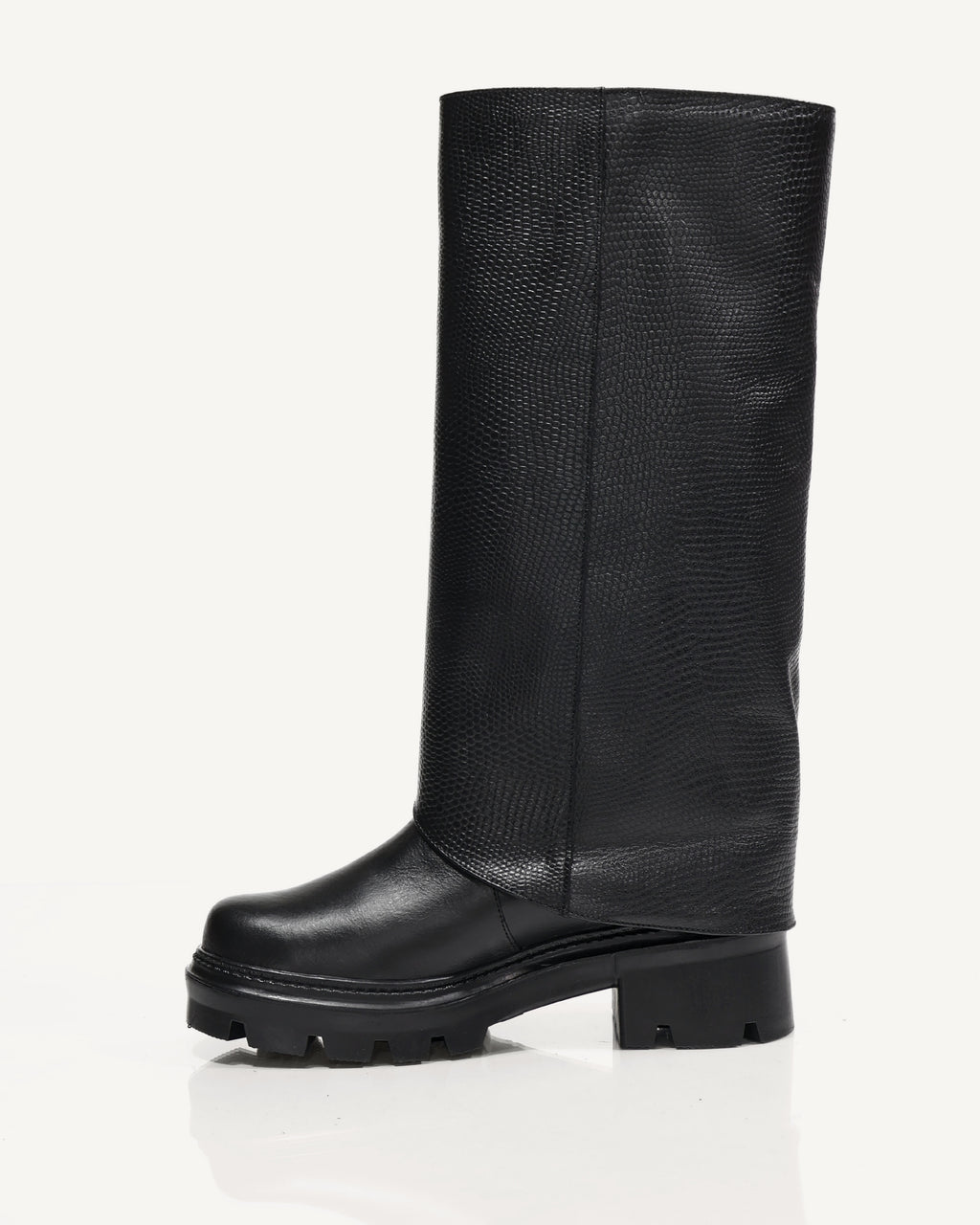 Botas en Doble Capa de Cuero Nebraska Negro - Antonina