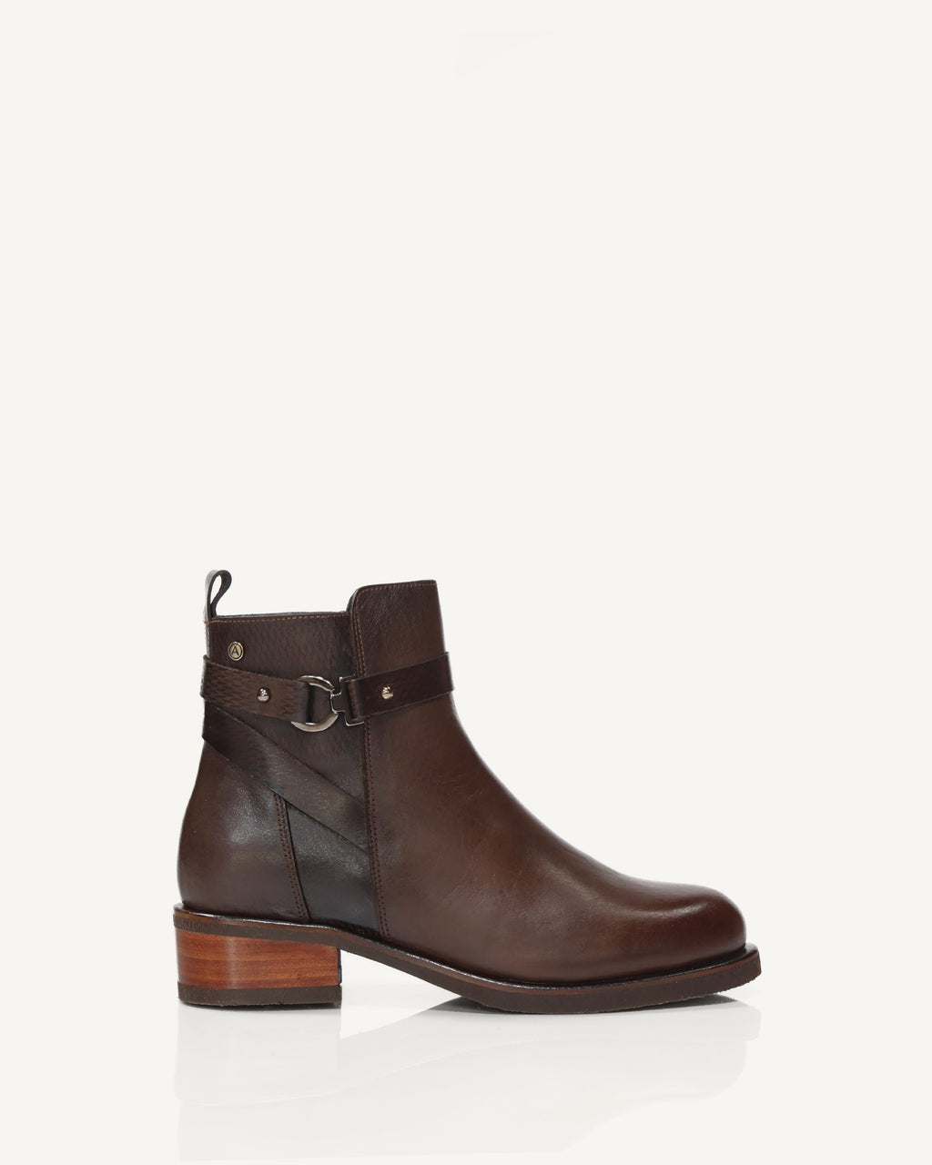 Botines en Cuero con Herraje de Lujo Roma Café - Antonina