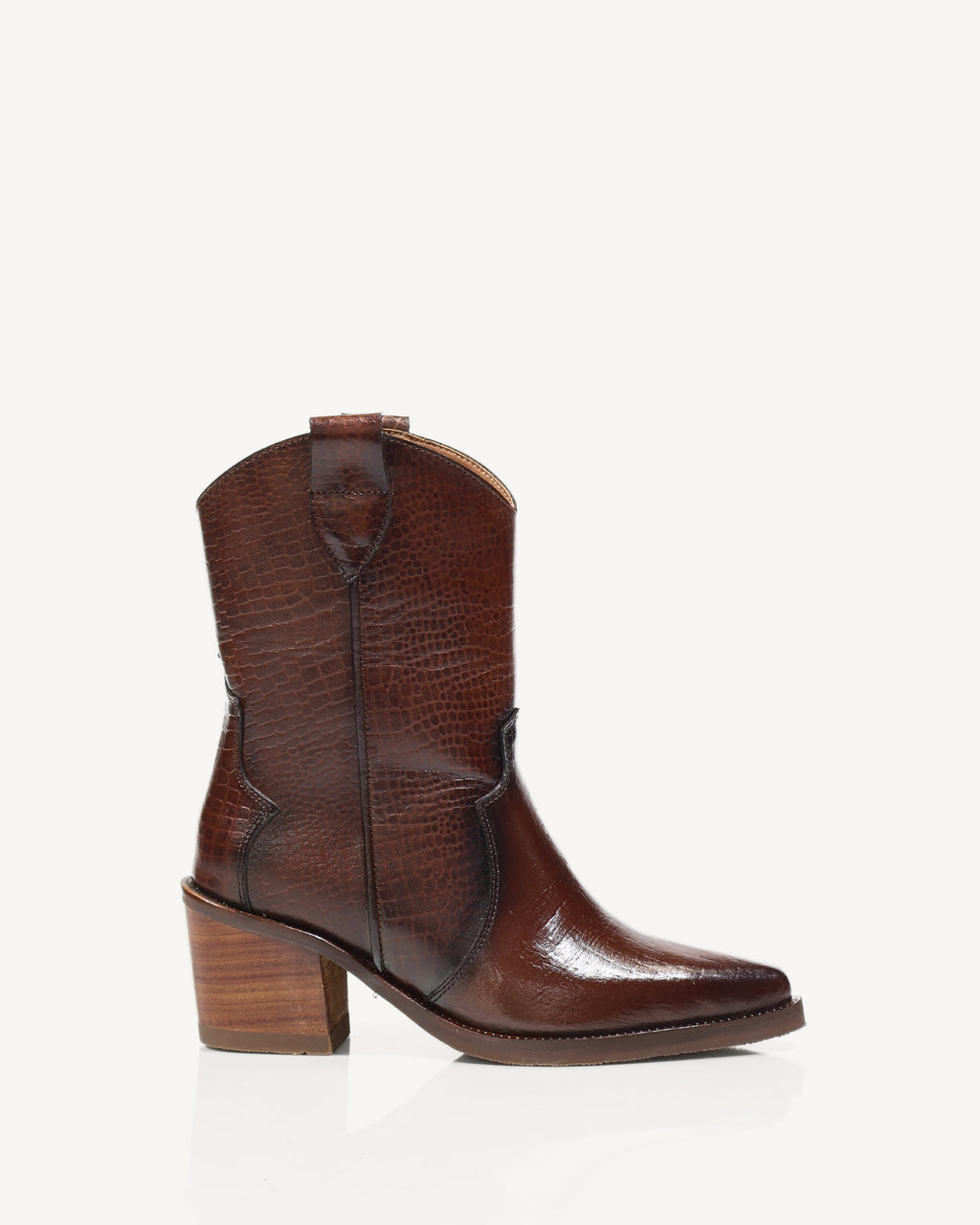 Botas Texanas en Cuero Texacroco Coñac - Antonina