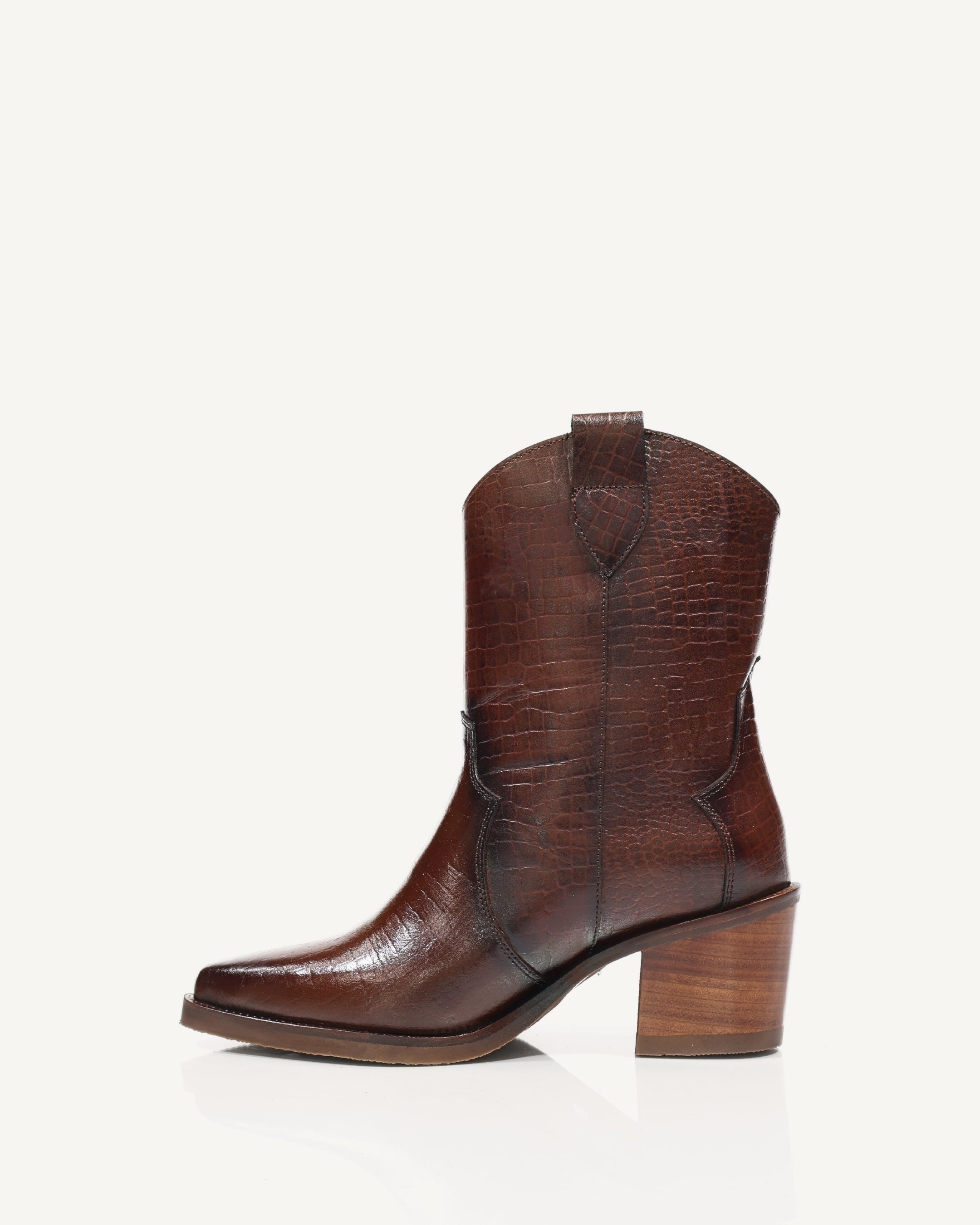 Botas Texanas en Cuero Texacroco Coñac - Antonina