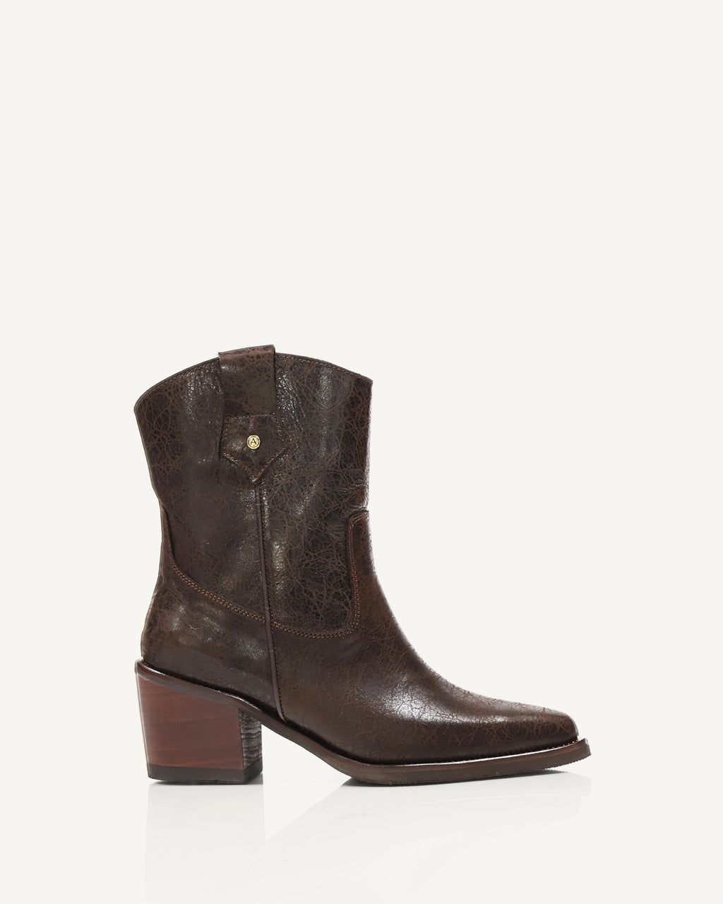 Botas Texanas en Cuero Folia Texafolia Café - Antonina