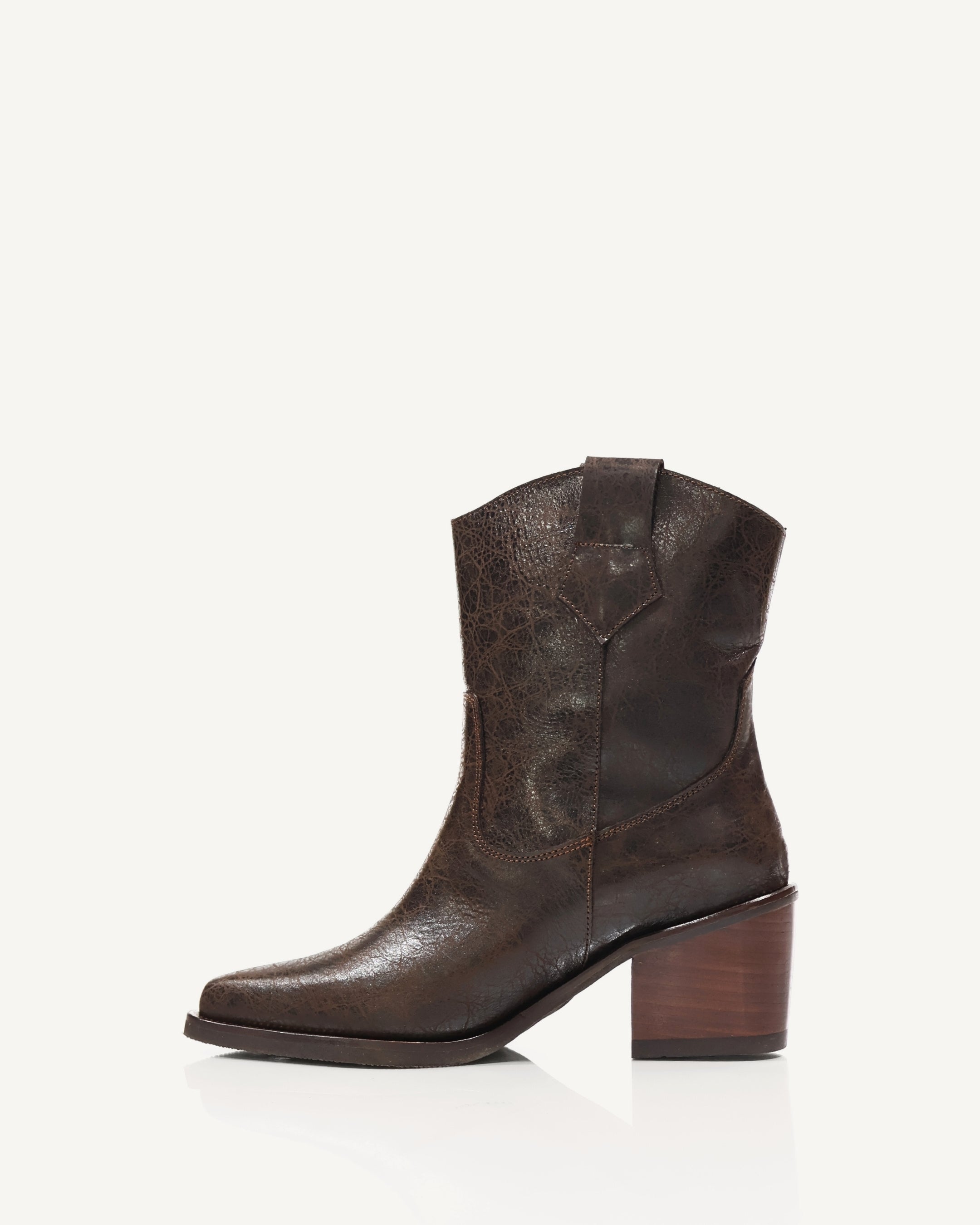 Botas Texanas en Cuero Folia Texafolia Café - Antonina