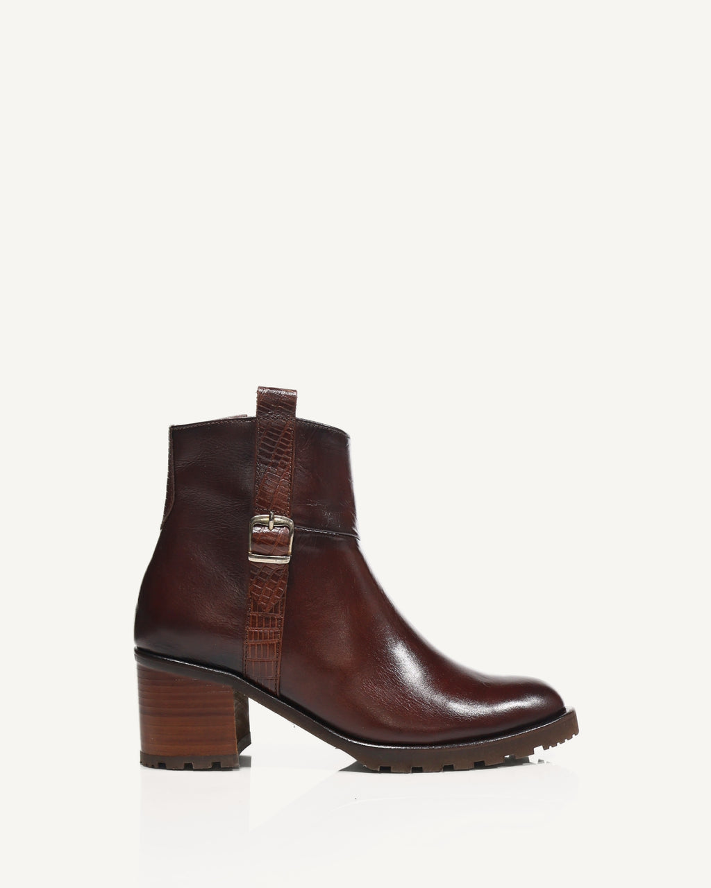 Botines Estilo Texano en Cuero Vallarta Coñac - Antonina